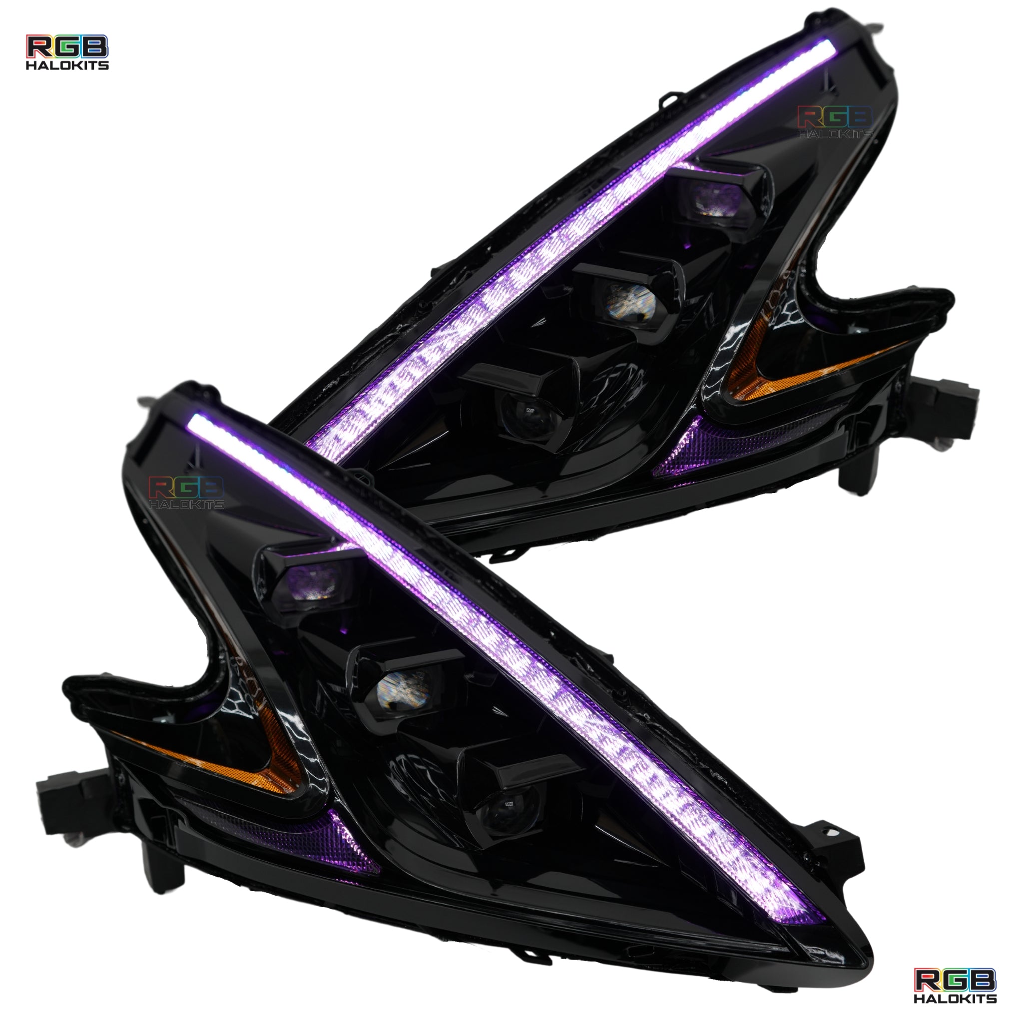Nissan 370Z: Multicolor Flow Series Headlights (2009-2021) | XB Morimoto – Custom Multicolor LED Lighting by RGB Halo Kits