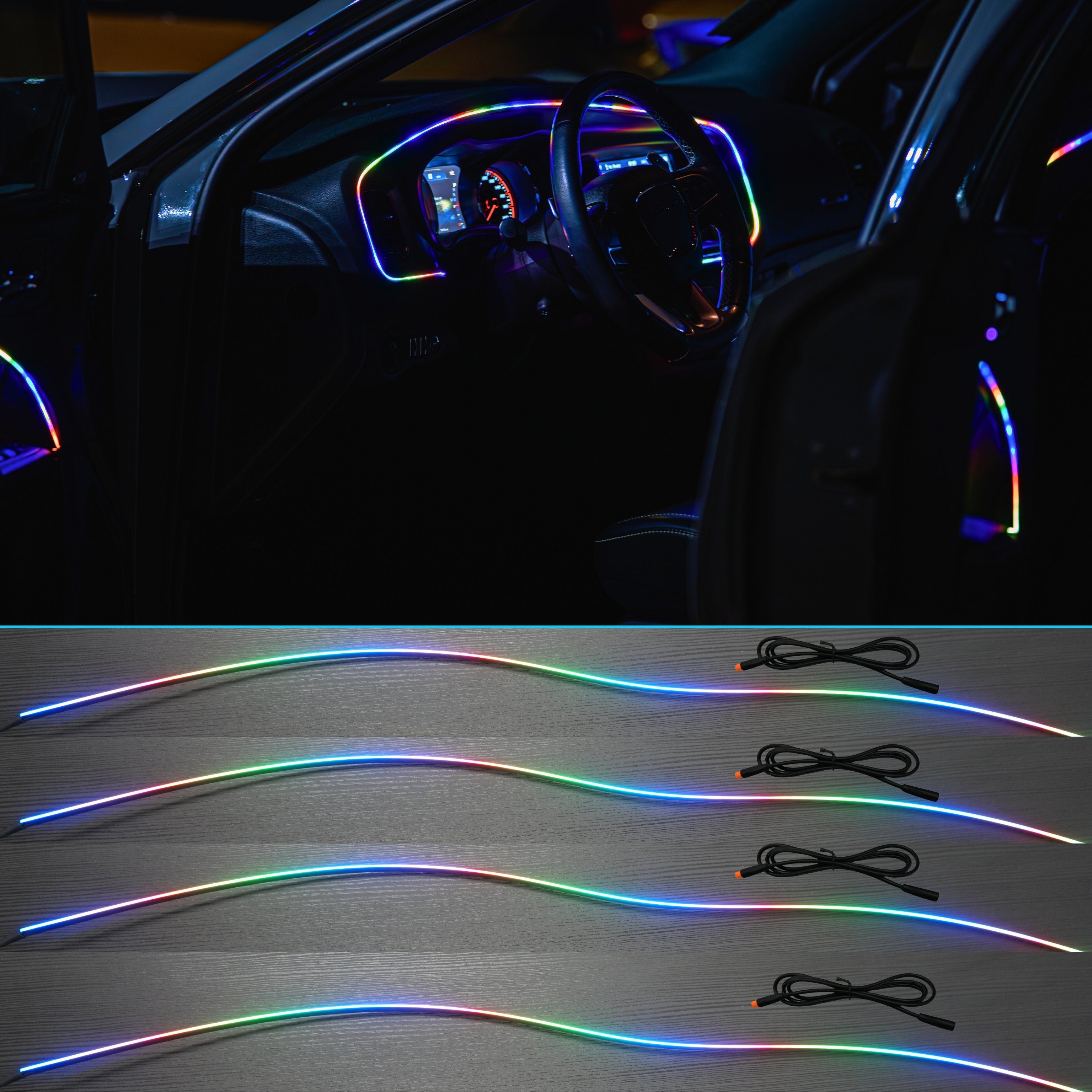 Flow Series Interior Trim Light Kit | 2–8pc Custom Setup – Custom Multicolor LED Lighting by RGB Halo Kits
