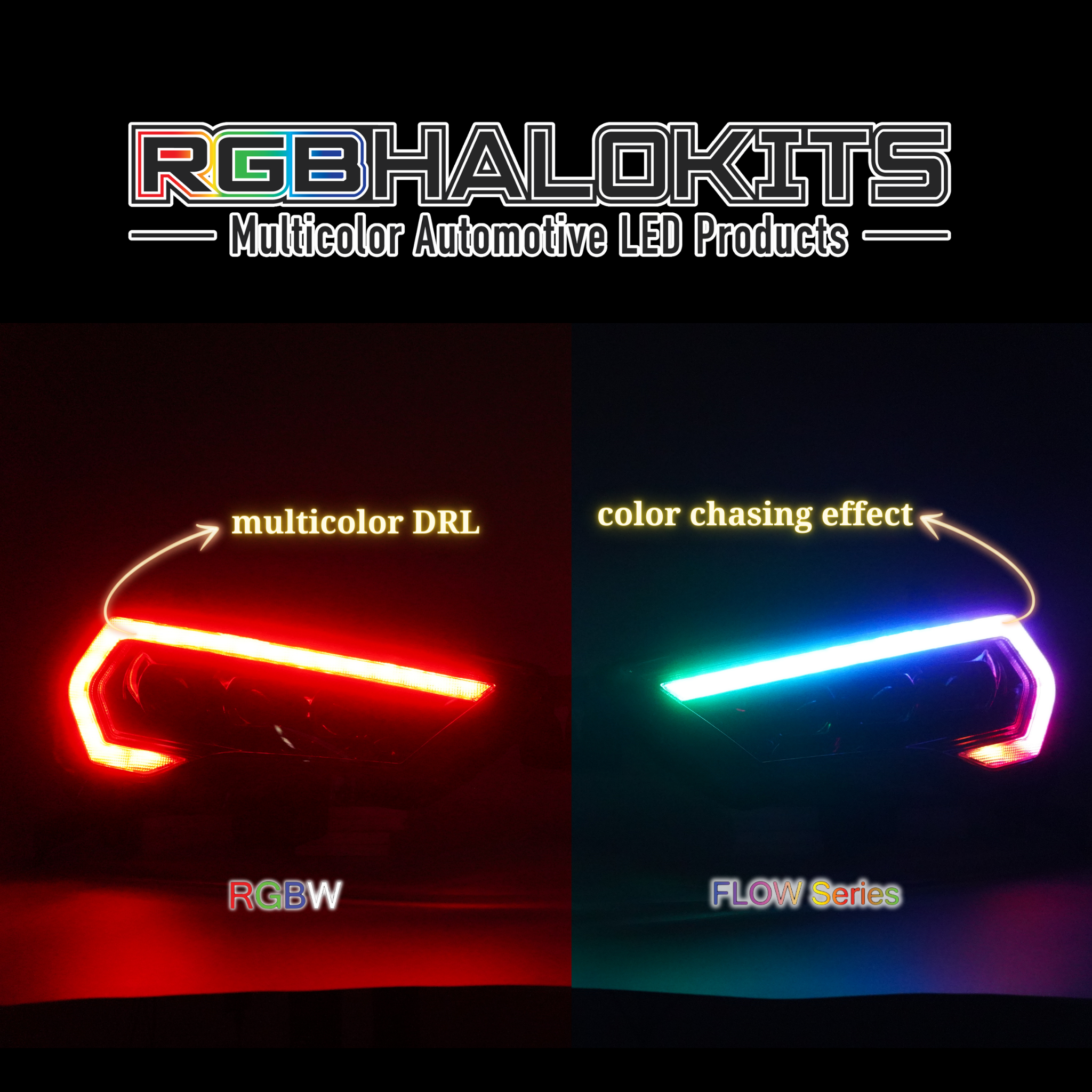 Toyota 4Runner: Multicolor Flow Series Headlights (2014-2024) | XB Morimoto – Custom Multicolor LED Lighting by RGB Halo Kits