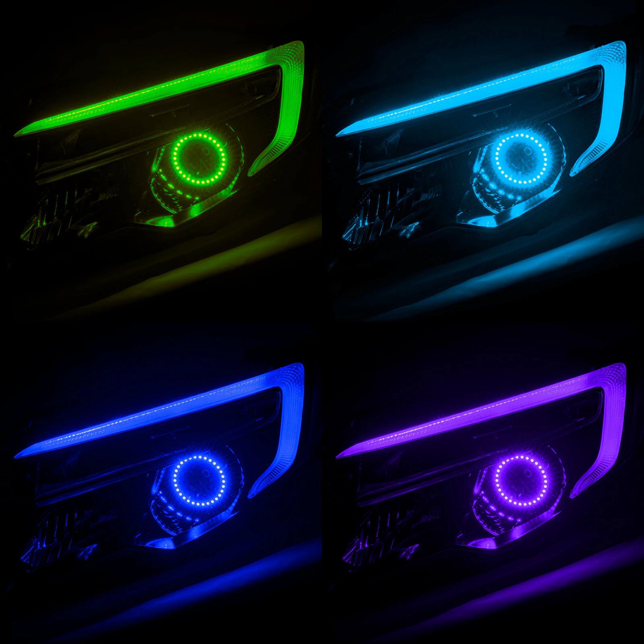 Honda Pilot Flow Series/Color Chasing DRL Boards w/ Halos (2016-2018) – Custom Multicolor LED Lighting by RGB Halo Kits