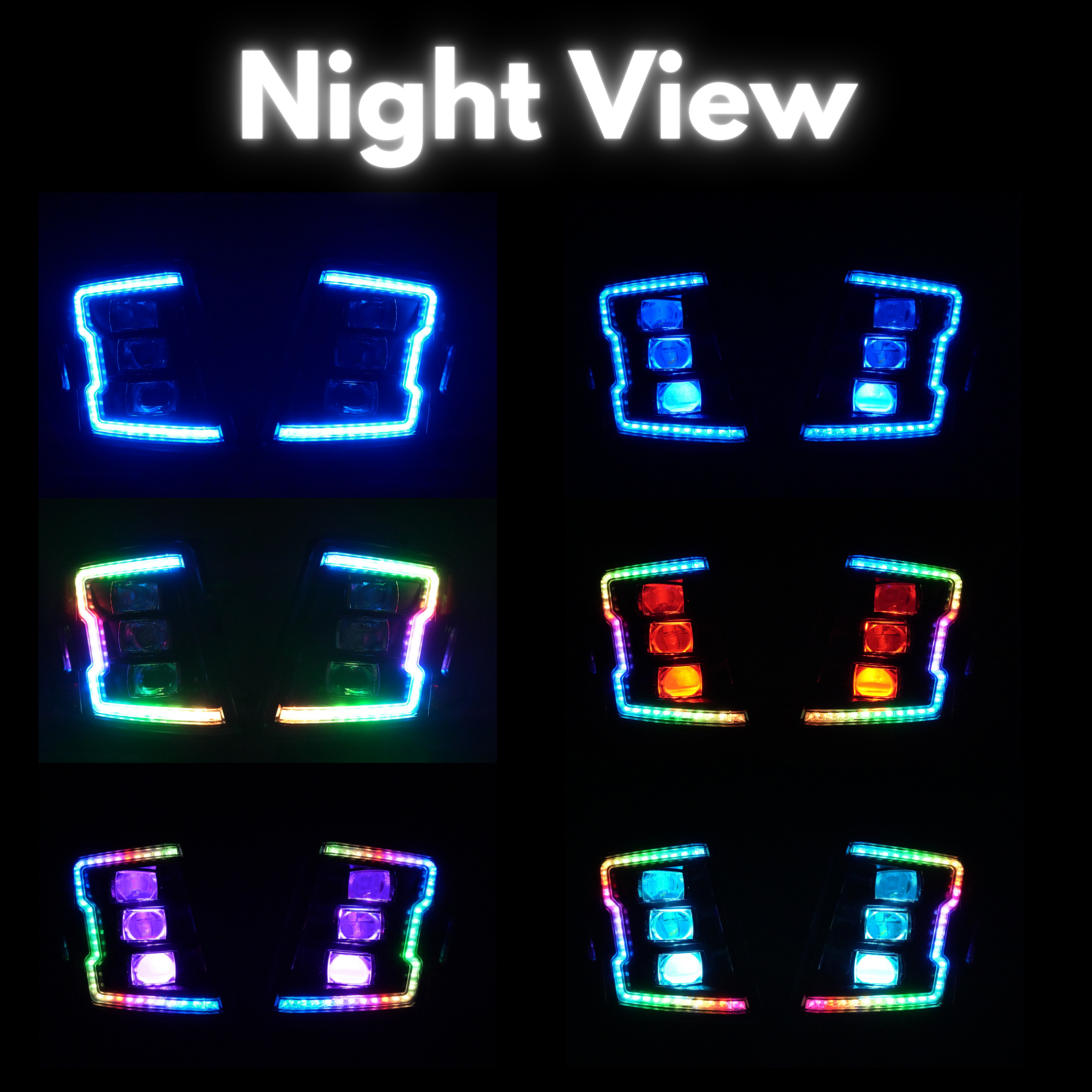 Chevrolet Tahoe / Suburban: Multicolor Flow Series Headlights (2015-2020) | XB Morimoto – Custom Multicolor LED Lighting by RGB Halo Kits