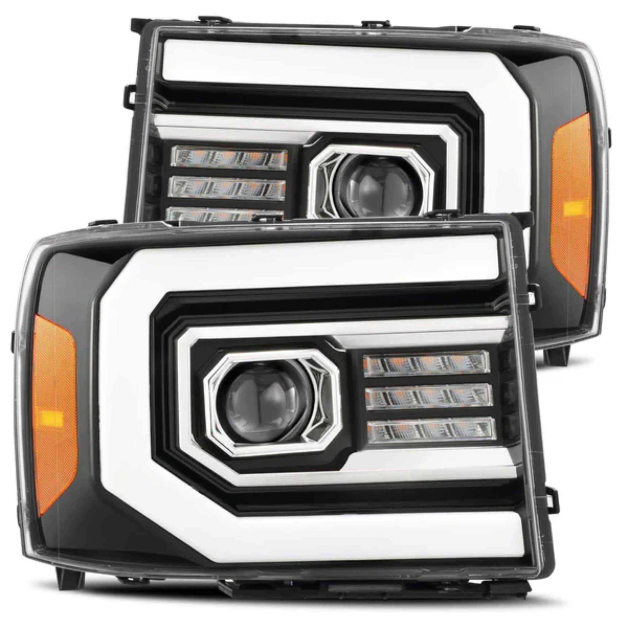 GMC Sierra (2007-2013) Headlights | Alpharex – Custom Multicolor LED Lighting by RGB Halo Kits