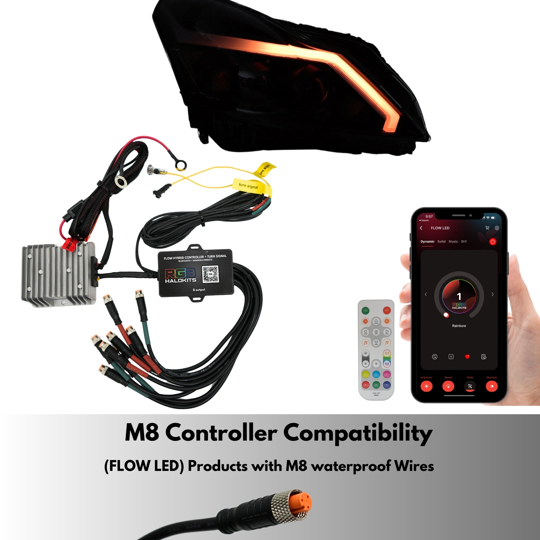 Flow Hybrid Controller + Turn Signal feature – Custom Multicolor LED Lighting by RGB Halo Kits