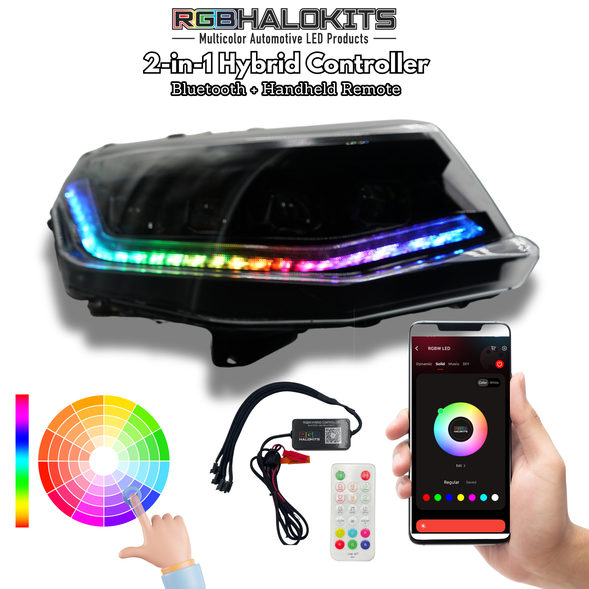 Chevrolet Camaro: Multicolor Flow Series Headlights (2016-2018) | XB Morimoto – Custom Multicolor LED Lighting by RGB Halo Kits