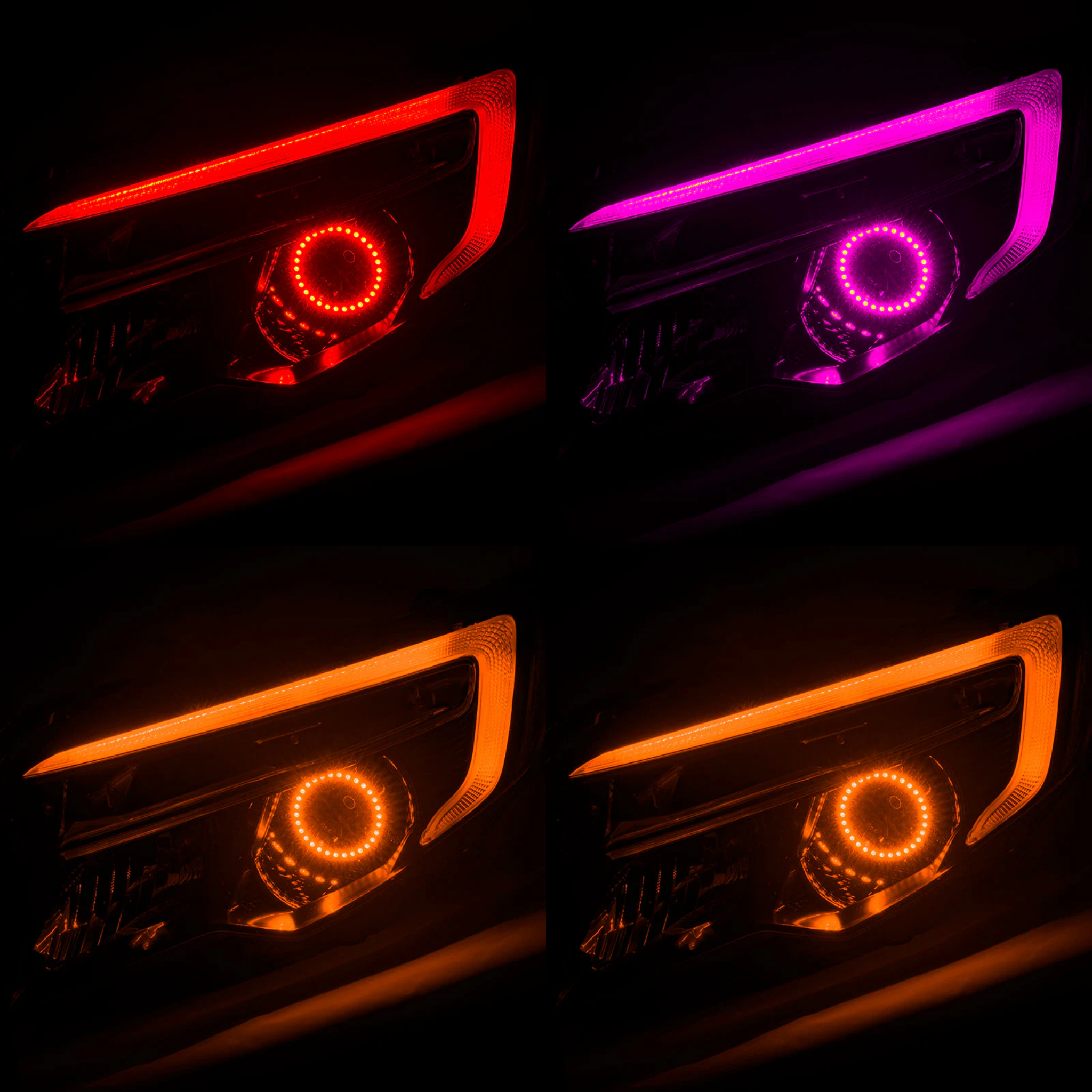 Honda Pilot Flow Series/Color Chasing DRL Boards w/ Halos (2016-2018) – Custom Multicolor LED Lighting by RGB Halo Kits