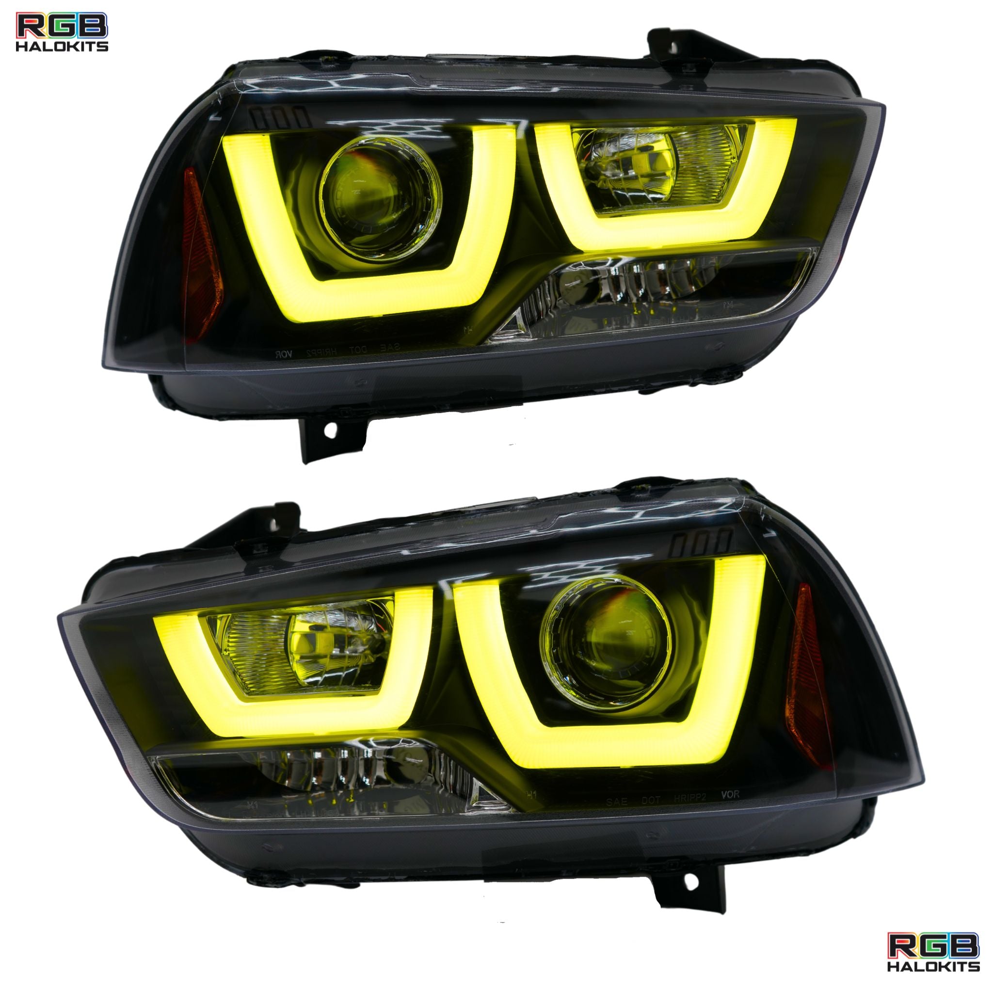 Dodge Charger Spec-D: Multicolor Flow Series Headlights (2011-2014) – Custom Multicolor LED Lighting by RGB Halo Kits