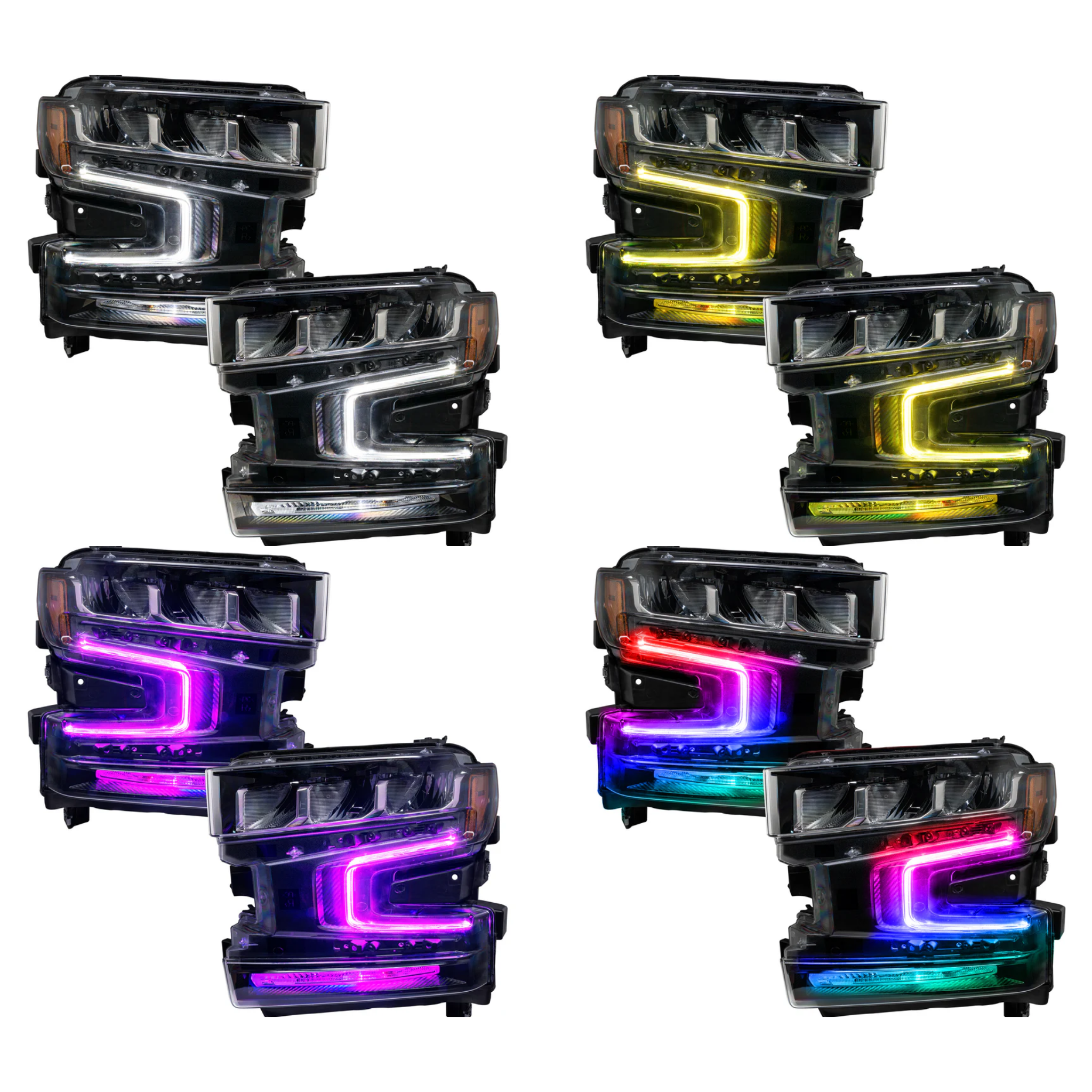 Chevrolet Silverado 1500 RGBW DRL Boards (2019-2022) – Custom Multicolor LED Lighting by RGB Halo Kits