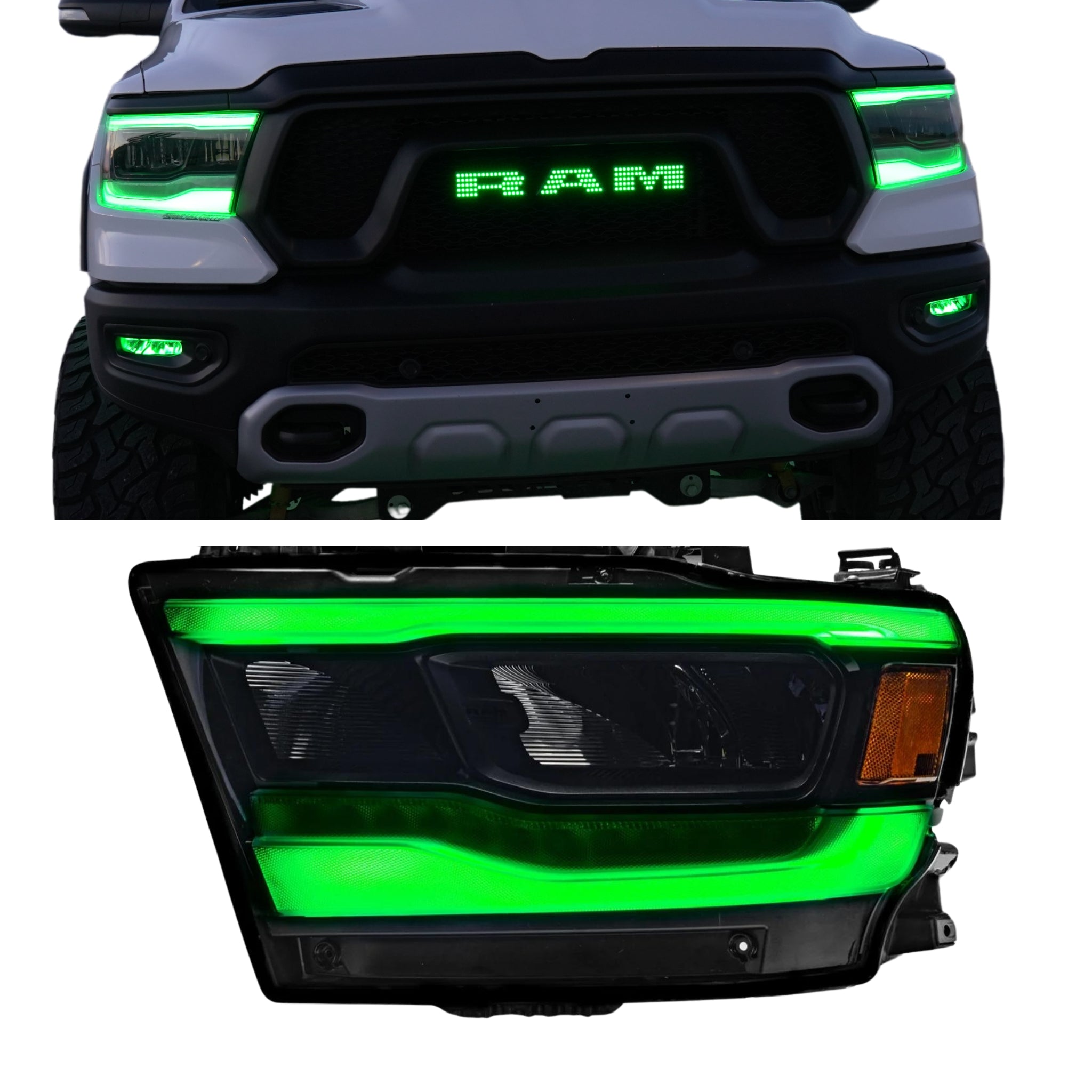Ram 1500 (Mid-Level Trim) Multicolor DRL Boards (2019-2024) – Custom Multicolor LED Lighting by RGB Halo Kits