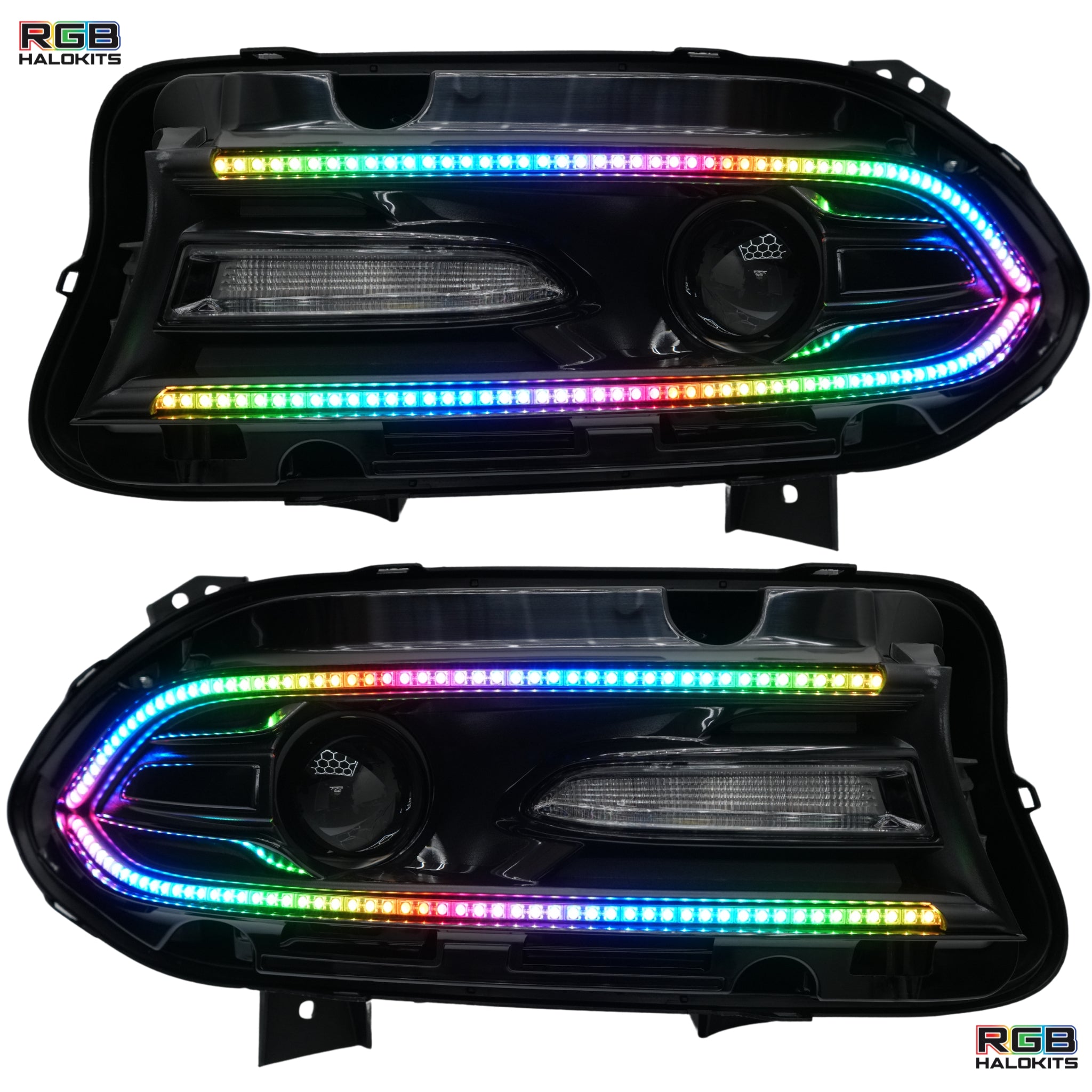 Dodge Charger Flow Series DRL Boards (2015-2023) – Custom Multicolor LED Lighting by RGB Halo Kits