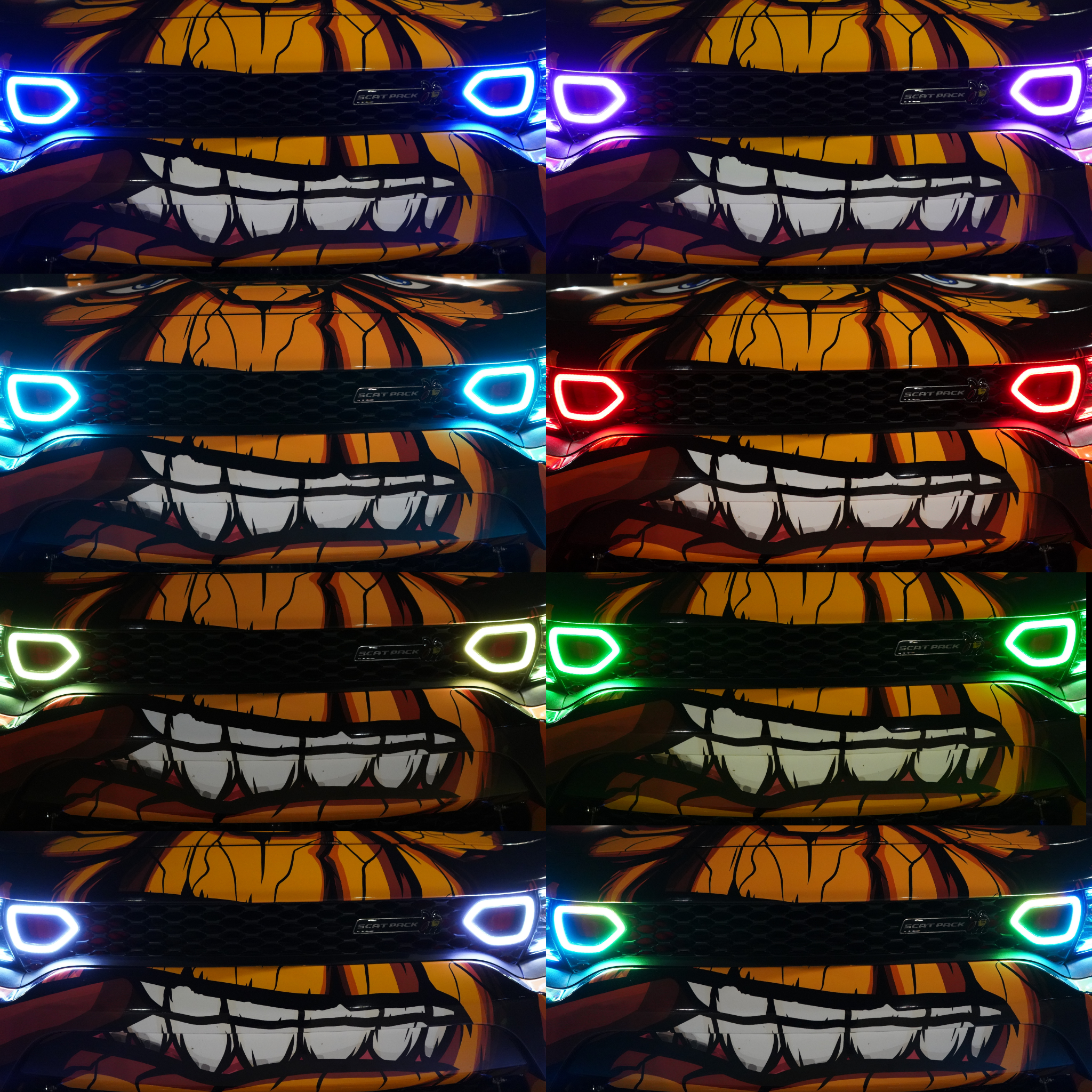 Dodge Charger Diffused Snorkel LED Accents (Multicolor Flow) 2015-2023 – Custom Multicolor LED Lighting by RGB Halo Kits