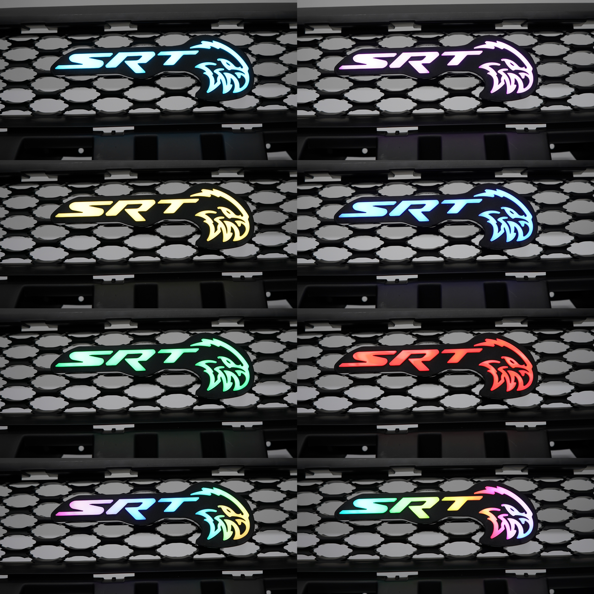 SRT Trackhawk Hellhawk LED Emblem: (Multicolor Flow) – Custom Multicolor LED Lighting by RGB Halo Kits