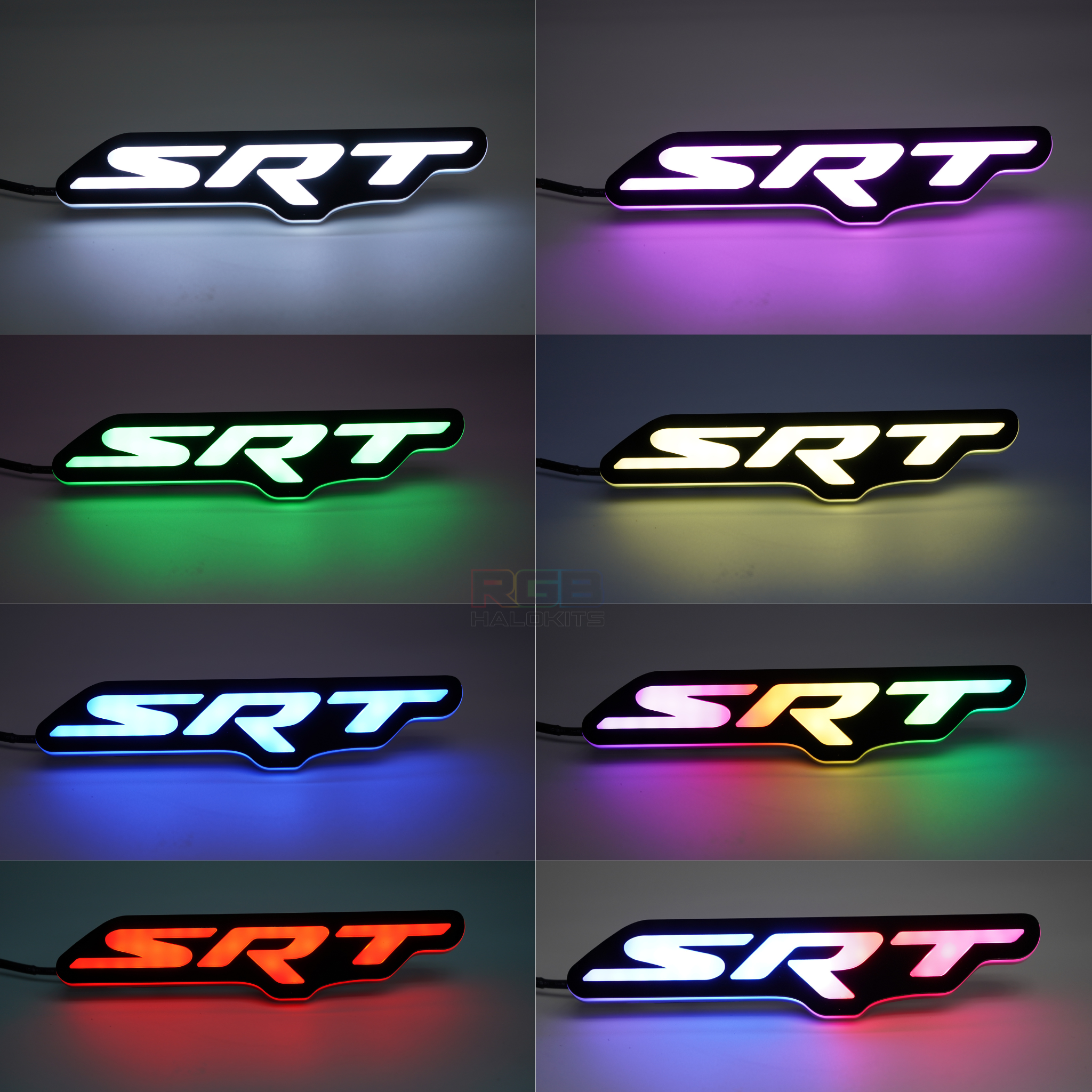 SRT LED Emblem Badge: (Multicolor) – Custom Multicolor LED Lighting by RGB Halo Kits