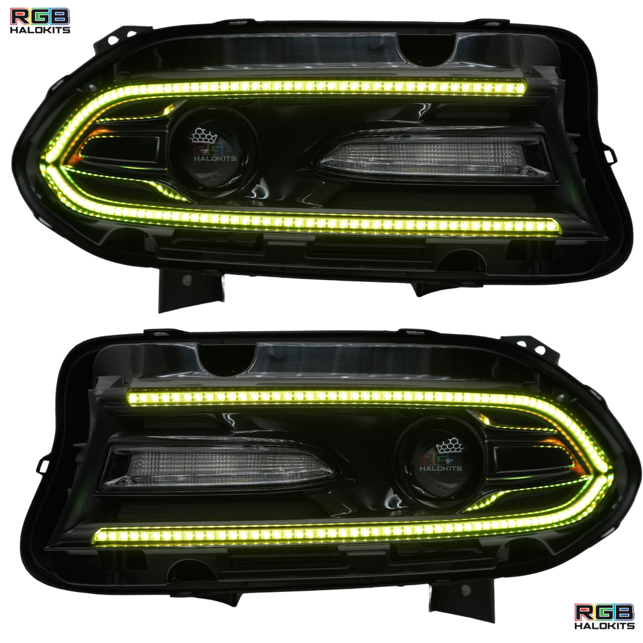 Dodge Charger: Multicolor Headlights (2015-2023) – Custom Multicolor LED Lighting by RGB Halo Kits