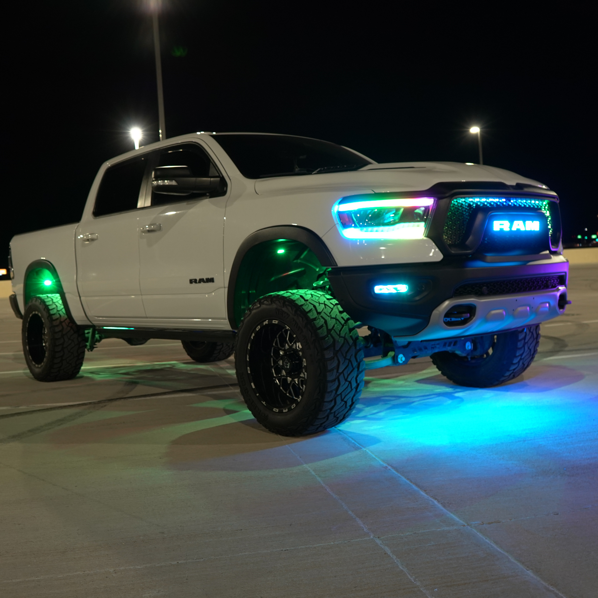 Ram LED Emblem: (Multicolor Flow) 2019-2024 – Custom Multicolor LED Lighting by RGB Halo Kits