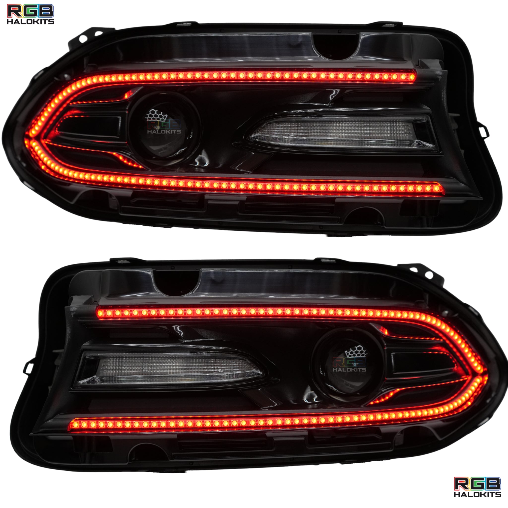 Dodge Charger: Multicolor Headlights (2015-2023) – Custom Multicolor LED Lighting by RGB Halo Kits