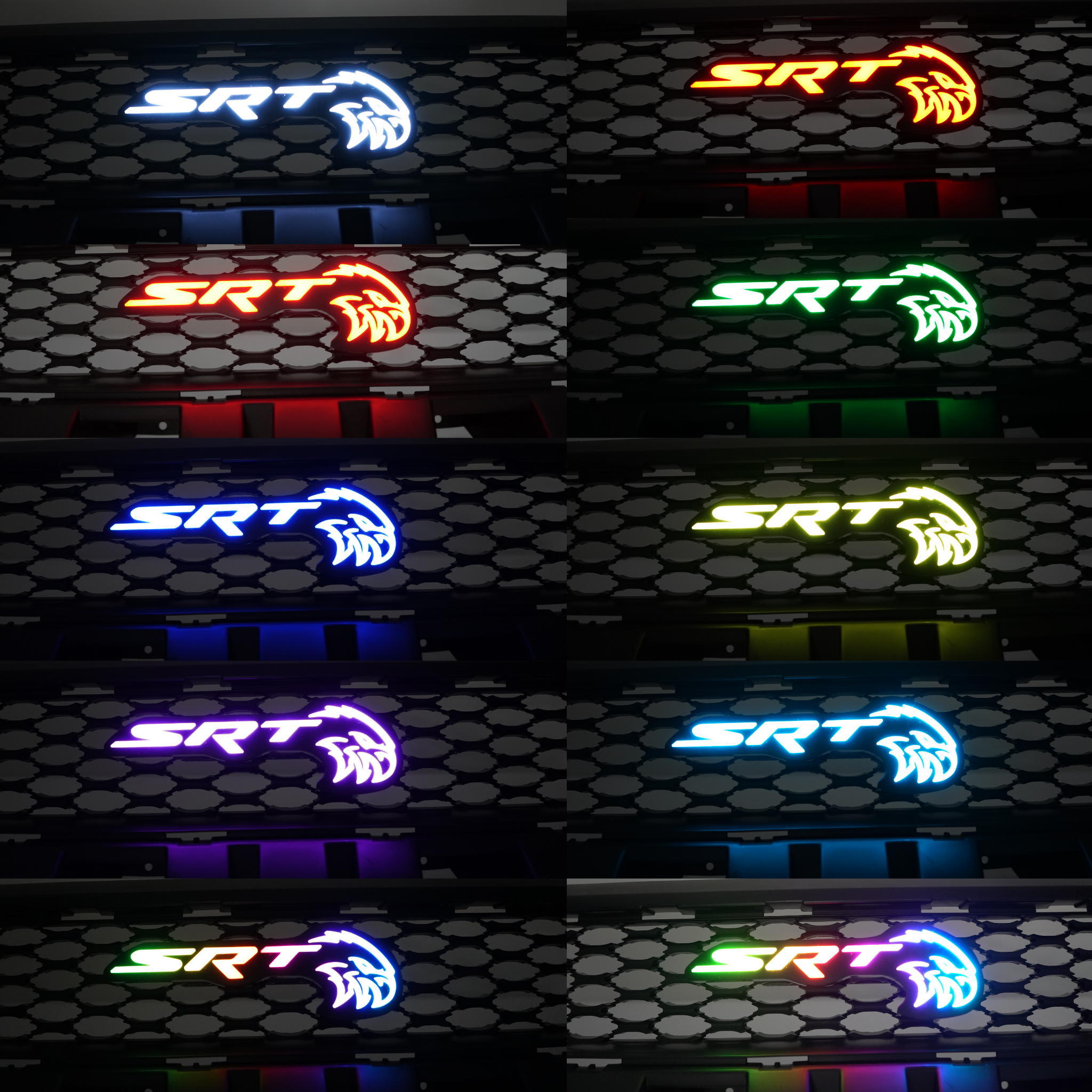 SRT Trackhawk Hellhawk LED Emblem: (Multicolor Flow) – Custom Multicolor LED Lighting by RGB Halo Kits