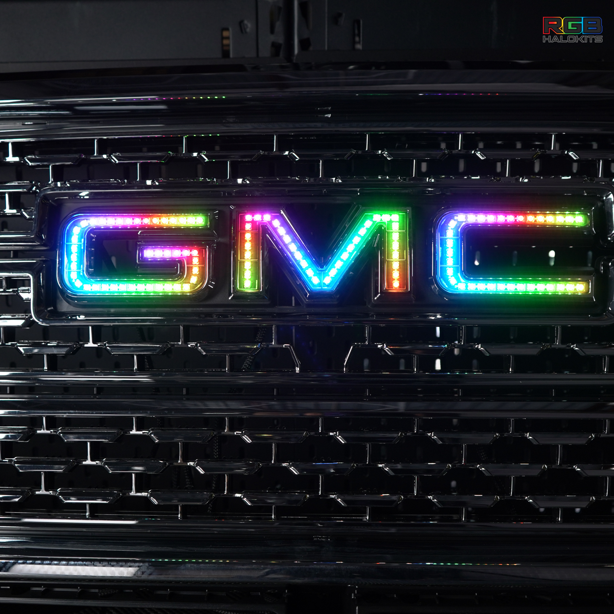 GMC LED Emblem: Multicolor (1999-2024) (tiktok) – Custom Multicolor LED Lighting by RGB Halo Kits