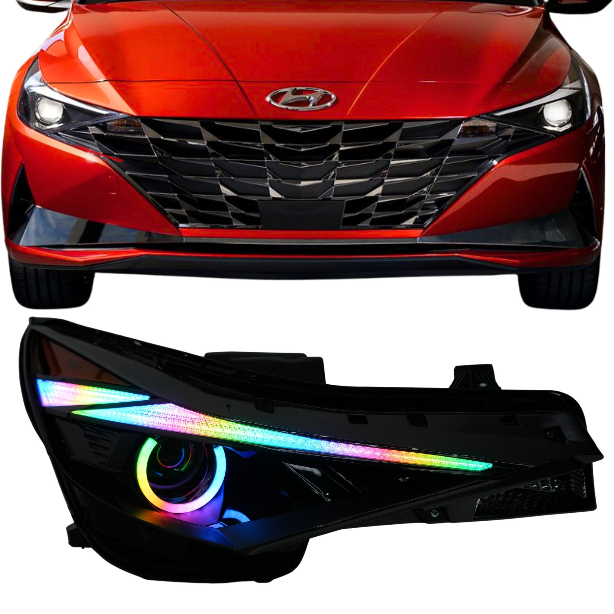 Hyundai Elantra Multicolor Flow Series DRL Boards (2021-2023) – Custom Multicolor LED Lighting by RGB Halo Kits