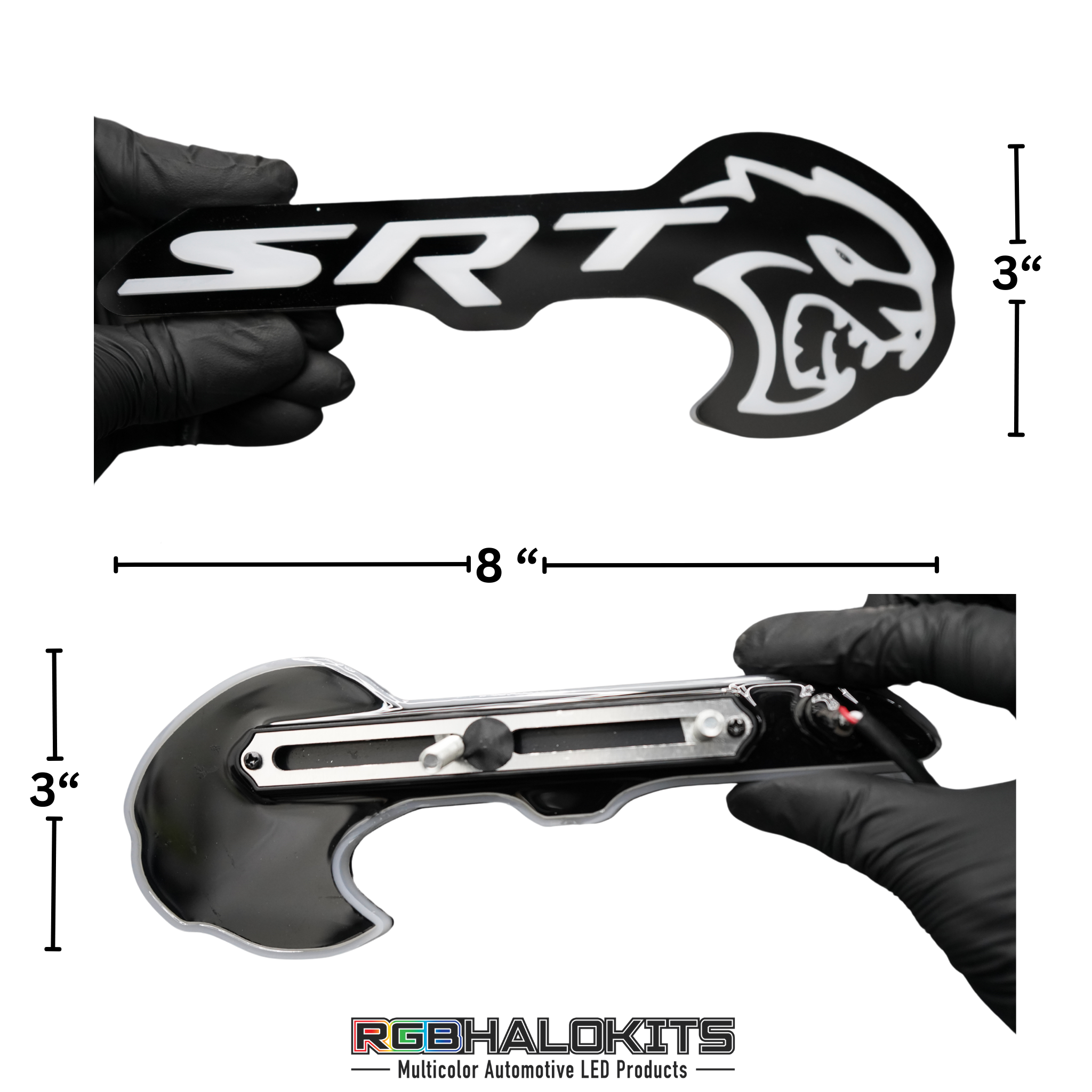 SRT Hellcat LED Emblem Badge: (Multicolor) – Custom Multicolor LED Lighting by RGB Halo Kits