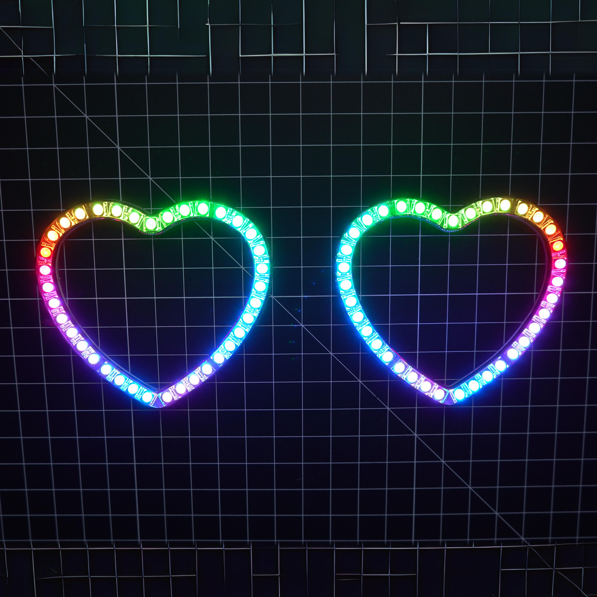 Heart Halo Rings | Multicolor Flow Series – Custom Multicolor LED Lighting by RGB Halo Kits