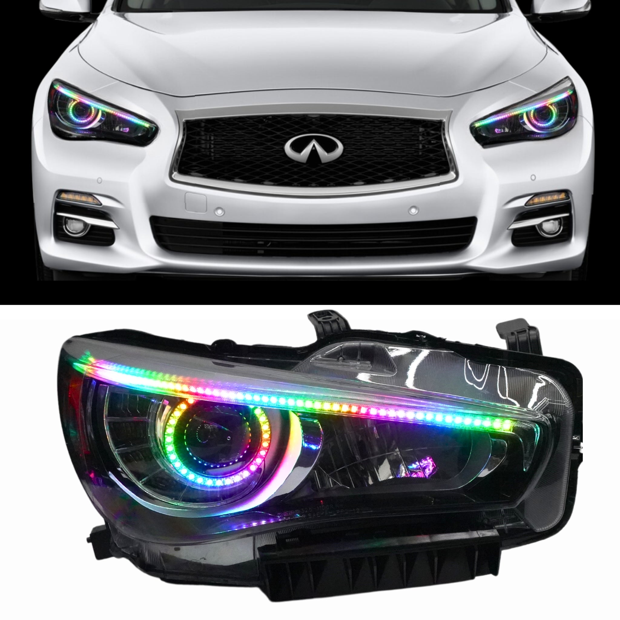 Infiniti Q50 Multicolor DRL Boards (2014-2024) – Custom Multicolor LED Lighting by RGB Halo Kits