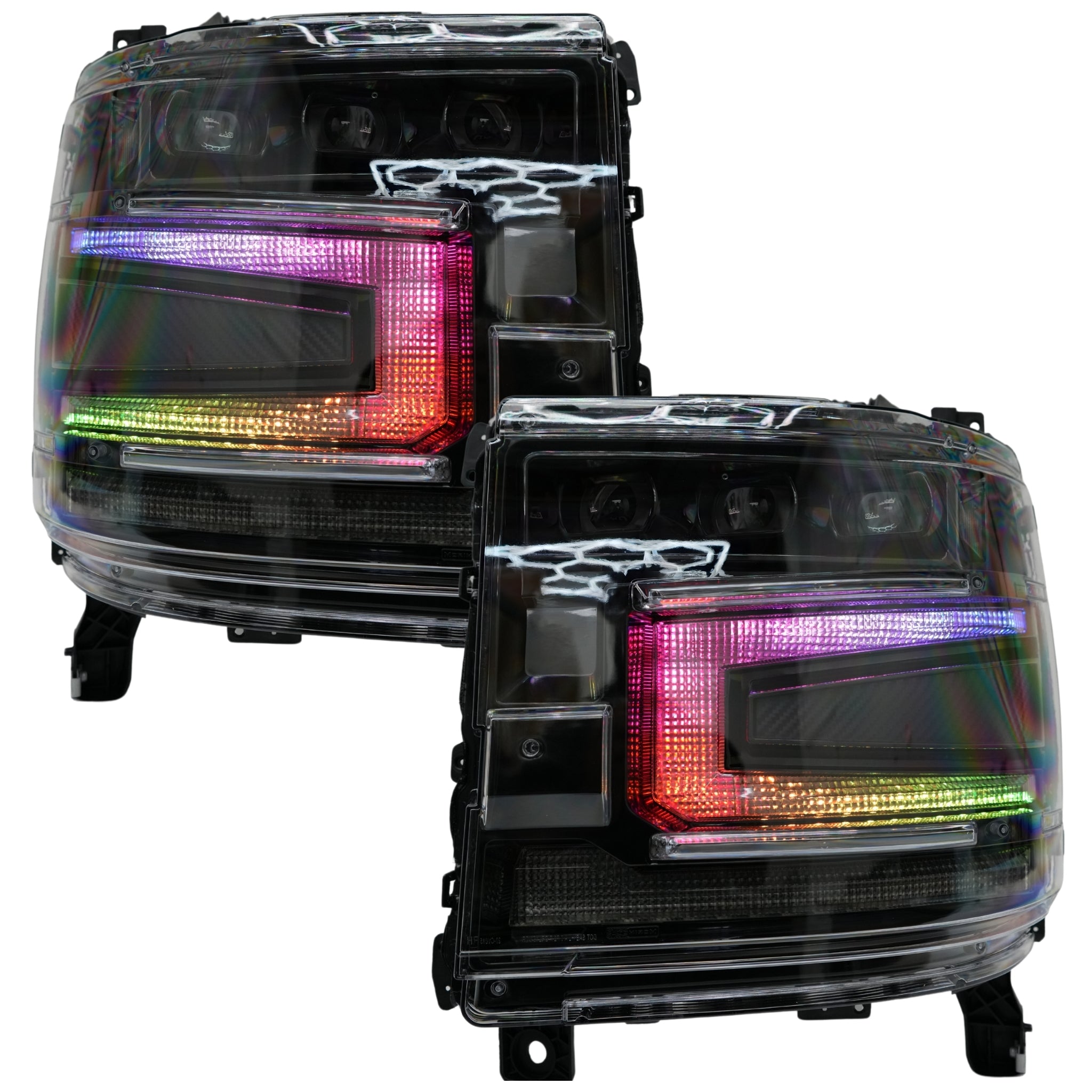 Chevrolet Silverado 1500: Multicolor Flow Series Headlights (2016-2018) | XB Morimoto – Custom Multicolor LED Lighting by RGB Halo Kits