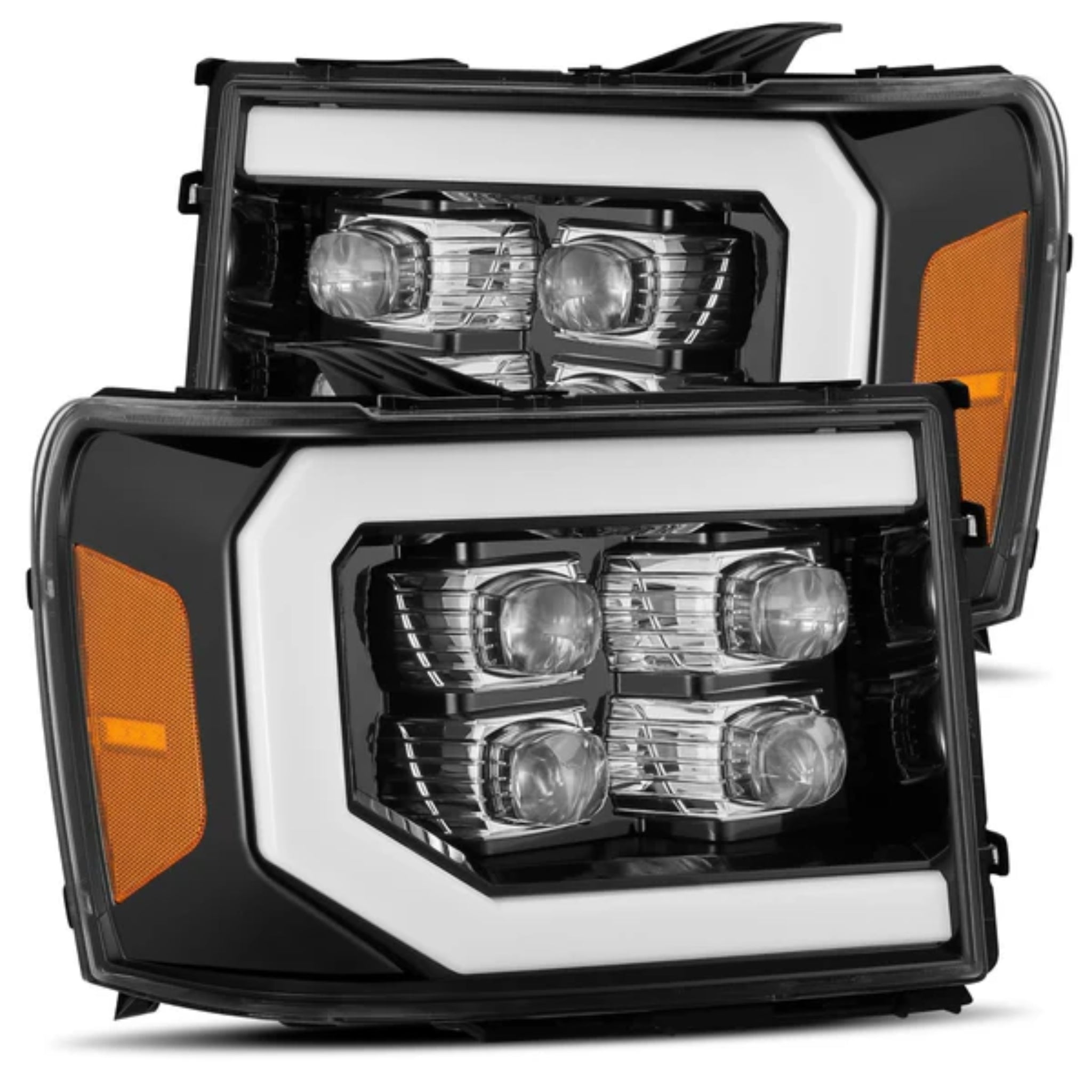 GMC Sierra (2007-2013) Headlights | Alpharex – Custom Multicolor LED Lighting by RGB Halo Kits