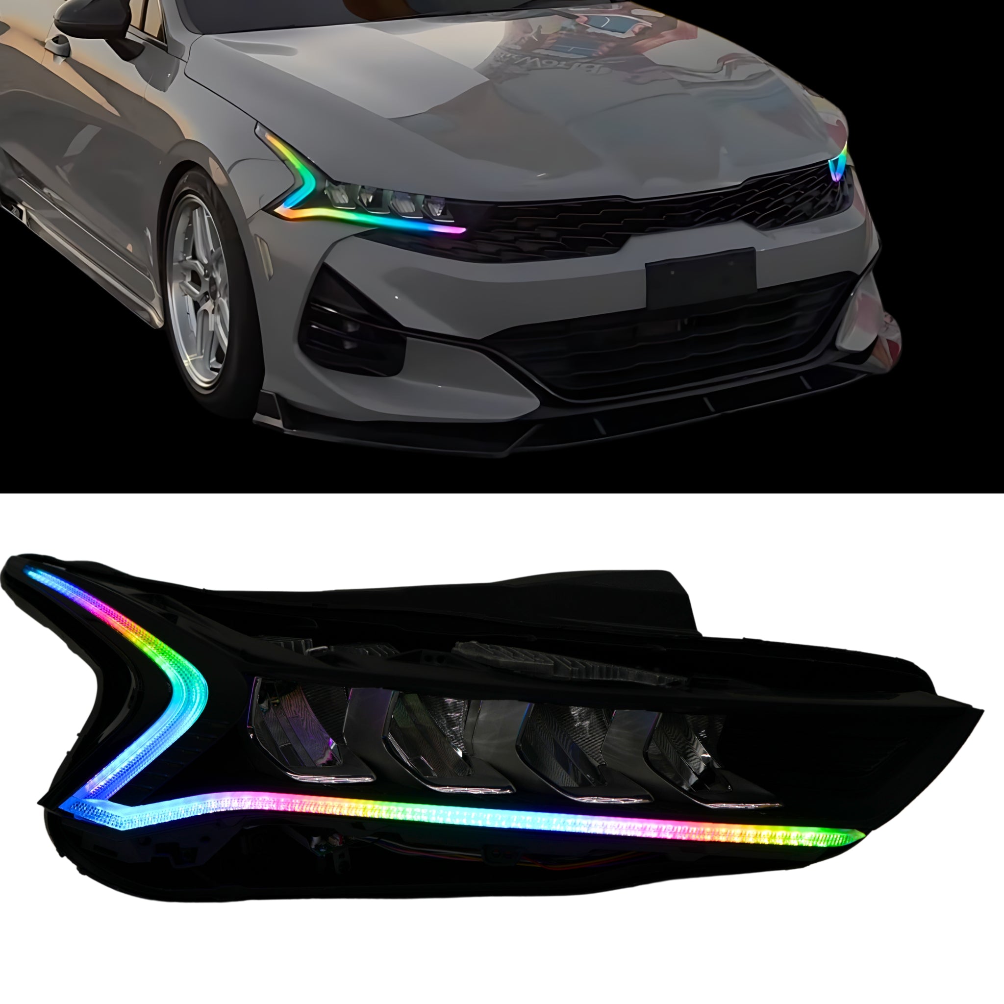Kia K5 Flow Multicolor DRL Boards (2021-2024) – Custom Multicolor LED Lighting by RGB Halo Kits