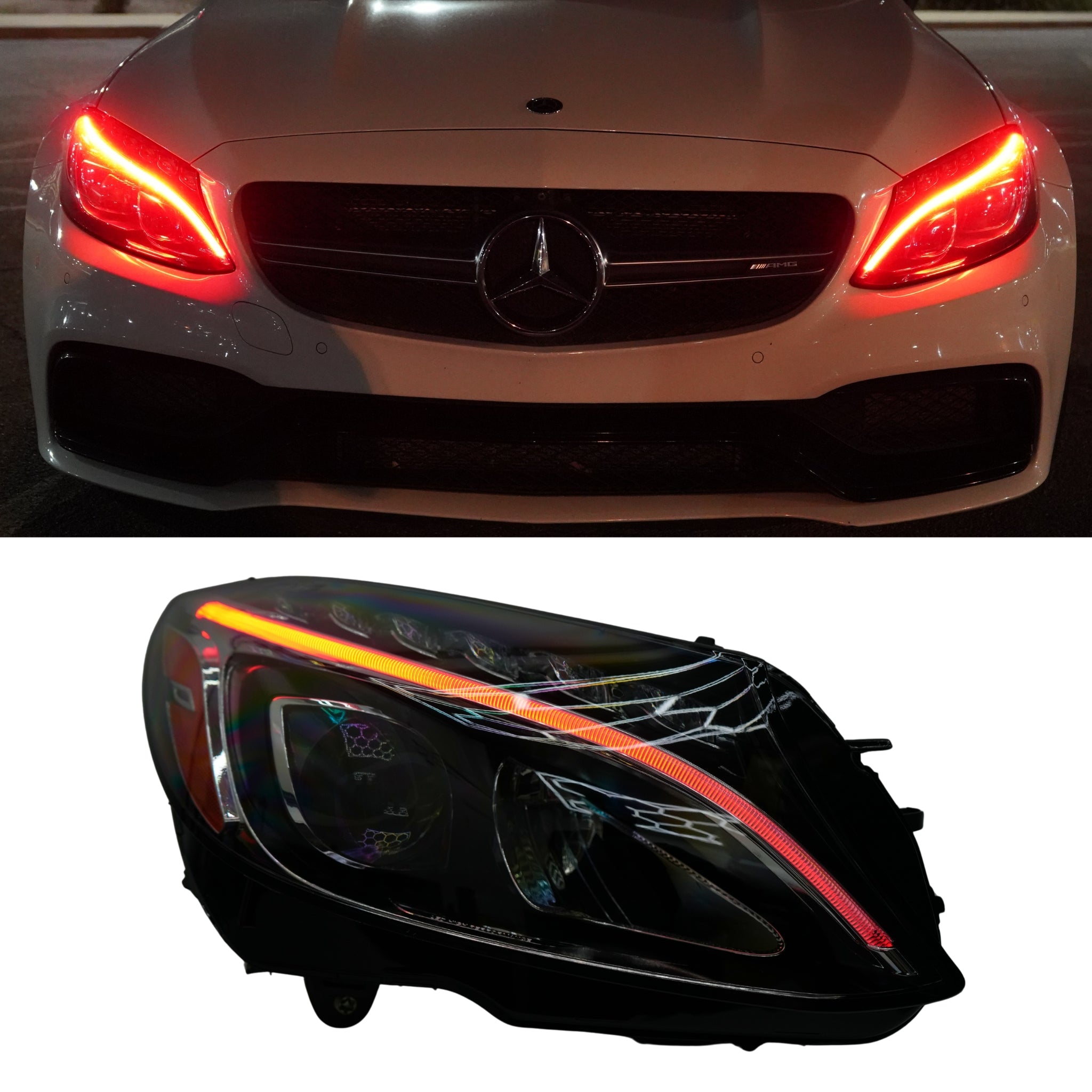 Mercedes Benz C-Class RGBW Multicolor DRL Boards (2015-2023) – Custom Multicolor LED Lighting by RGB Halo Kits