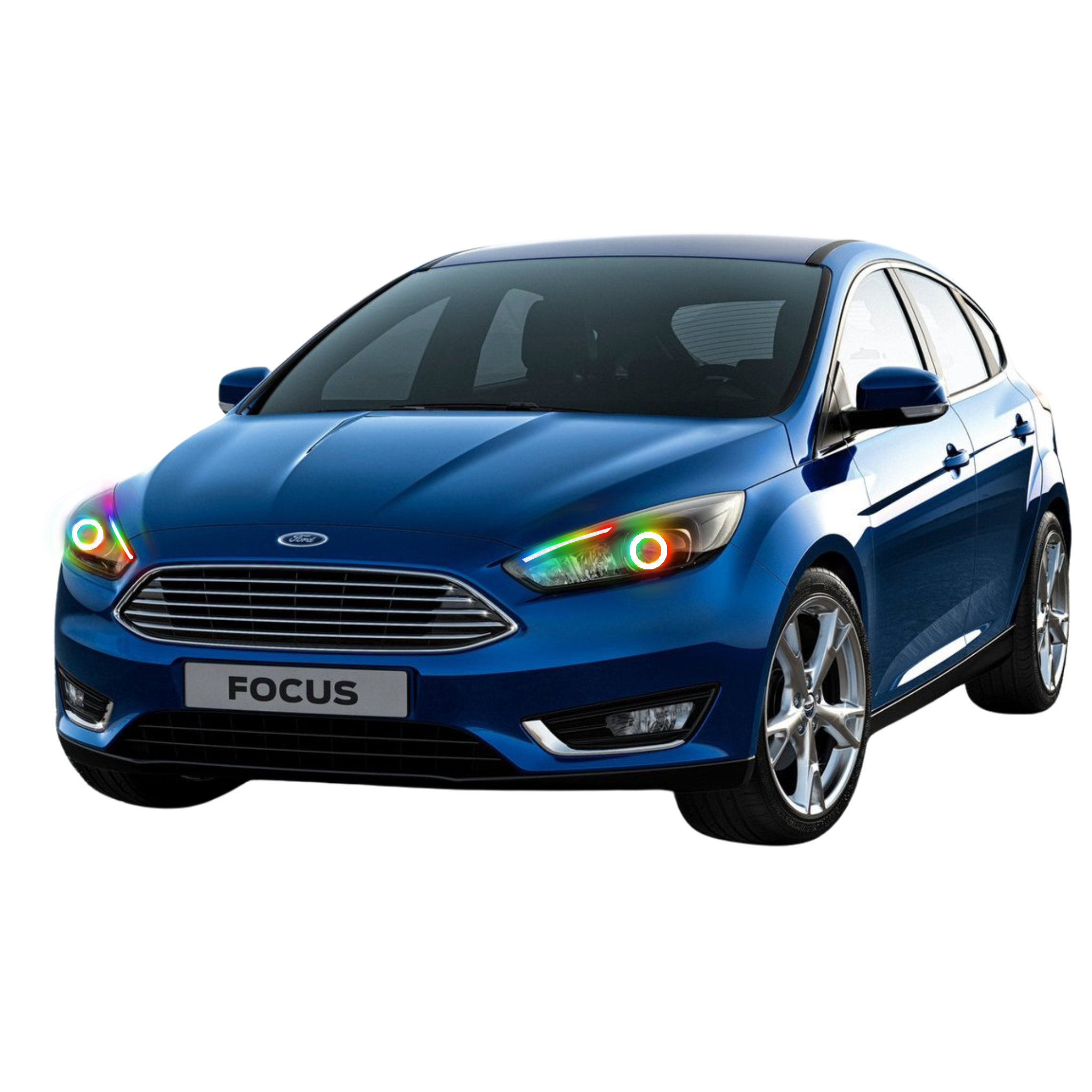 Ford Focus RS/ST Flow Series/Color Chasing DRL + Halo (2015-2017) – Custom Multicolor LED Lighting by RGB Halo Kits