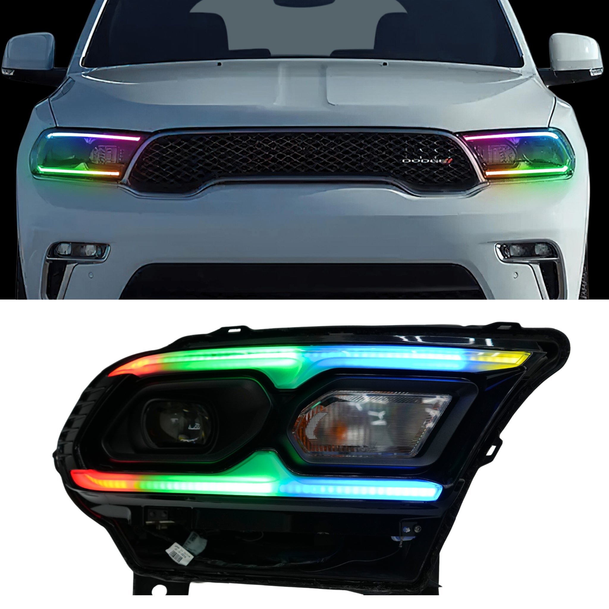 Dodge Durango Multicolor Flow DRL Kit (2021-2024) – Custom Multicolor LED Lighting by RGB Halo Kits