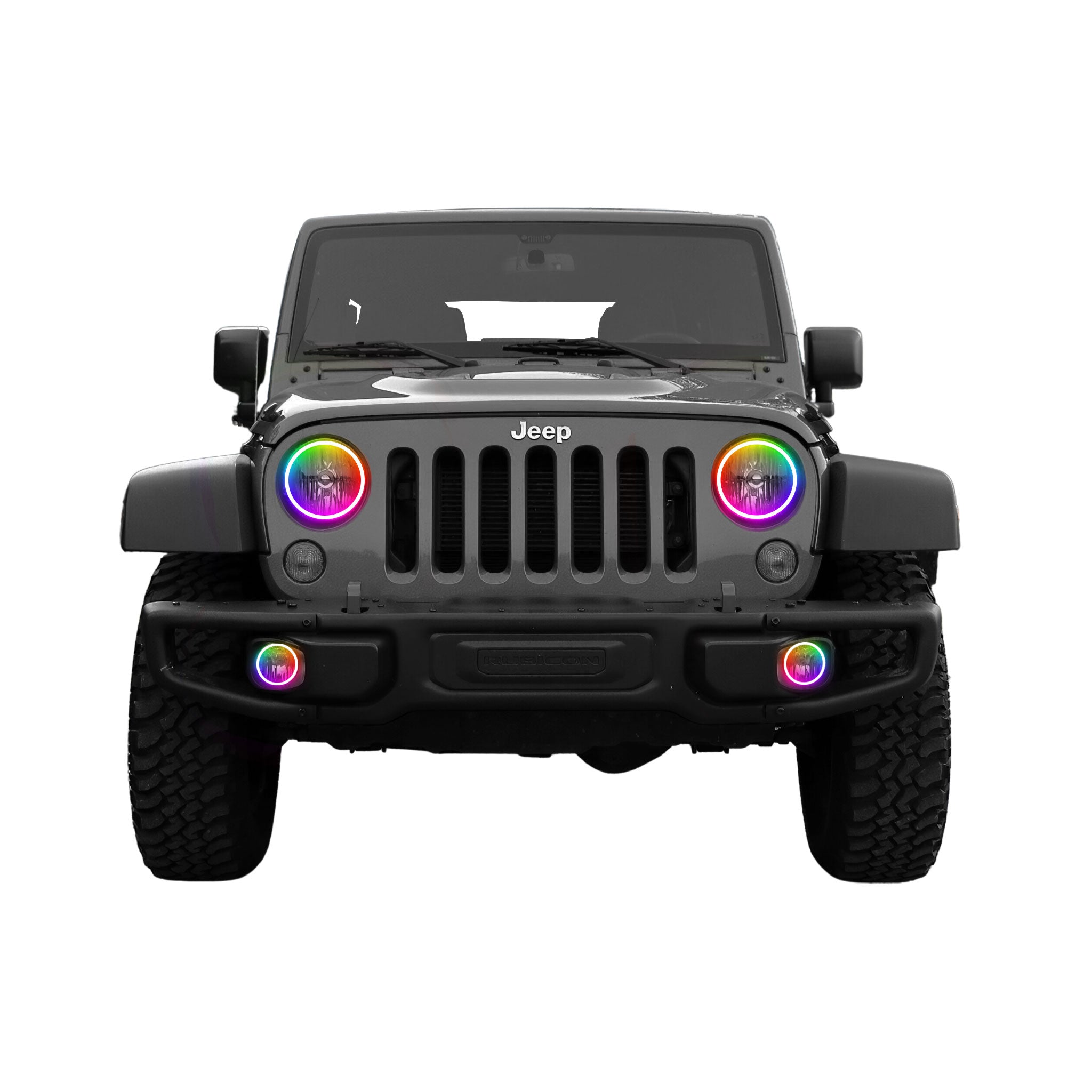 Jeep Wrangler JK Multicolor Halo Kit- Surface Mount Waterproof (2007-2017) – Custom Multicolor LED Lighting by RGB Halo Kits