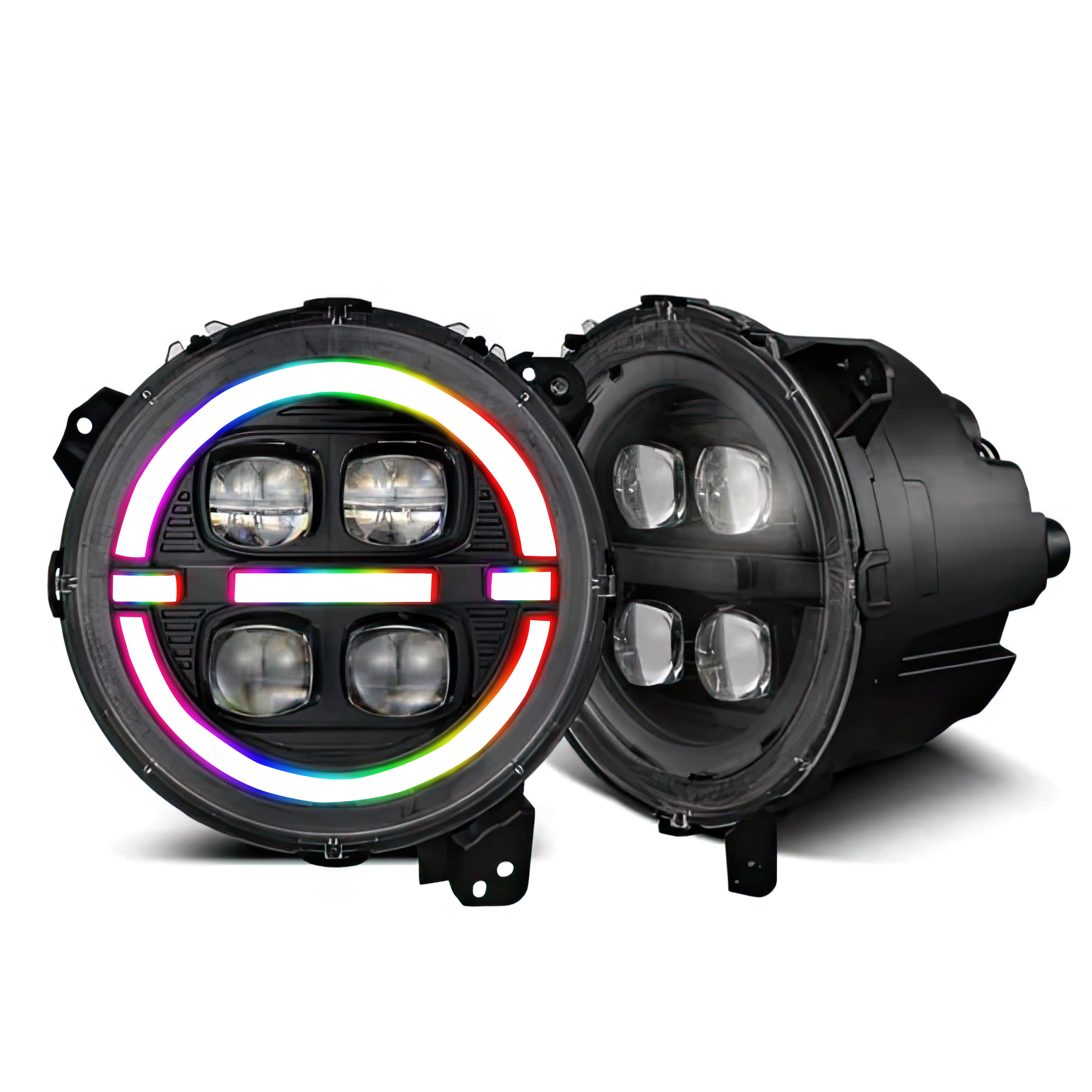 Jeep Wrangler JL/Gladiator JT (2018-2024) Multicolor Alphablack Nova-Series Headlights | Alpharex