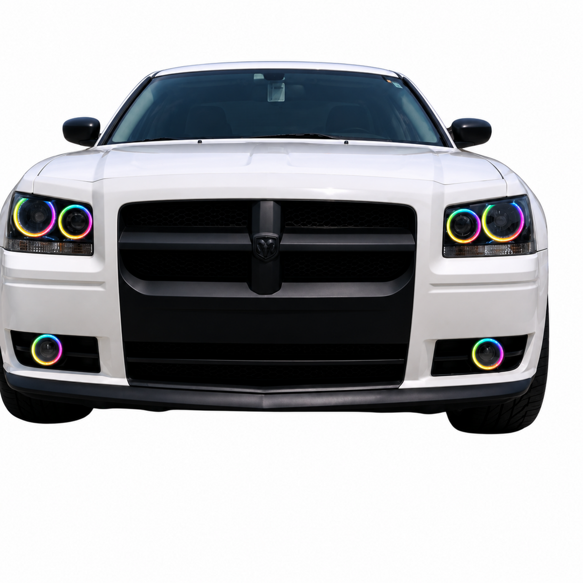 2008 Dodge Magnum shown with multicolor headlight and fog-light halo rings