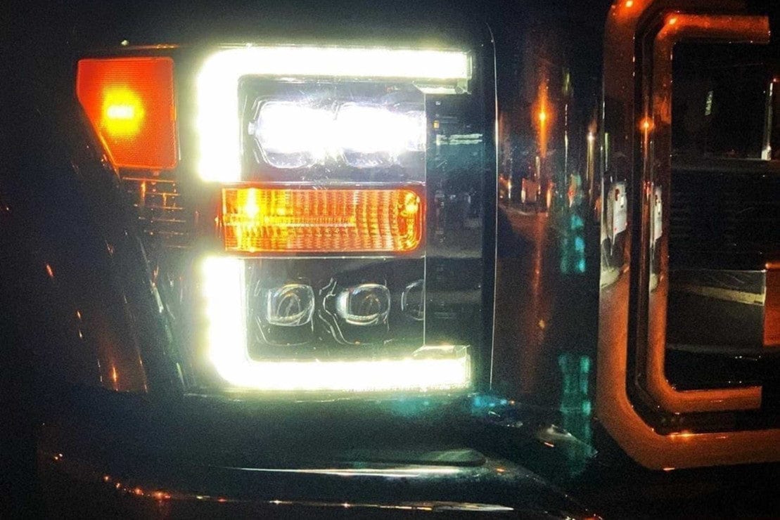 FORD SUPER DUTY (11-16): ALPHAREX NOVA HEADLIGHTS – Custom Multicolor LED Lighting by RGB Halo Kits