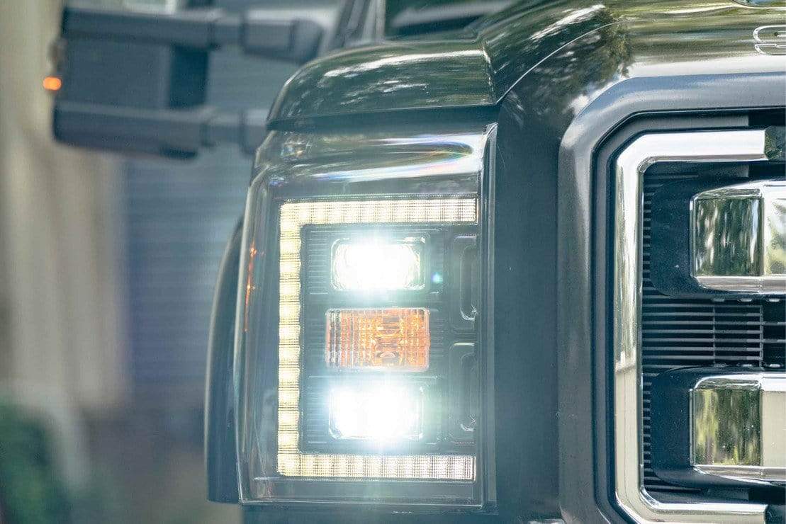 FORD SUPER DUTY (11-16): XB HYBRID LED HEADLIGHTS – Custom Multicolor LED Lighting by RGB Halo Kits