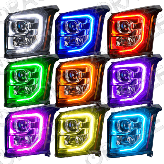 GMC Yukon Multicolor Flow Series Halo Kit (2015-2018) – Custom Multicolor LED Lighting by RGB Halo Kits