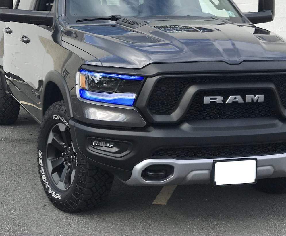 2019-2023 Dodge Ram 1500 Midline Multicolor DRL Boards - RGB Halo Kits Multicolor Flow Series Color Chasing RGBWA LED headlight kit Oracle Lighting Trendz OneUpLighting Morimoto theretrofitsource AutoLEDTech Diode Dynamics