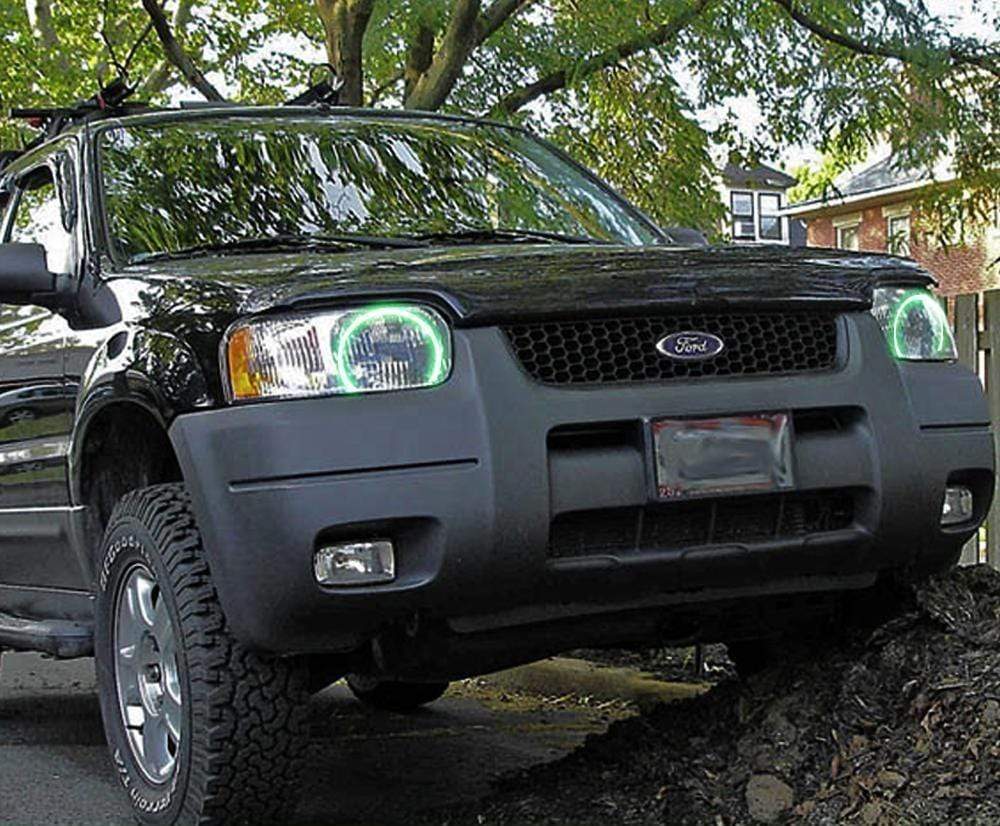 2001-2004 Ford Escape Multicolor Halo Kit - RGB Halo Kits Multicolor Flow Series Color Chasing RGBWA LED headlight kit Oracle Lighting Trendz OneUpLighting Morimoto theretrofitsource AutoLEDTech Diode Dynamics