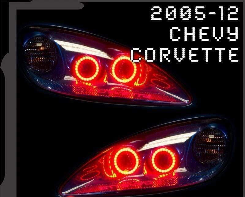 2005-2013 Chevrolet Corvette Multicolor Halo kit - RGB Halo Kits Multicolor Flow Series Color Chasing RGBWA LED headlight kit Colorshift Oracle Lighting Trendz OneUpLighting Morimoto theretrofitsource AutoLEDTech Diode Dynamics