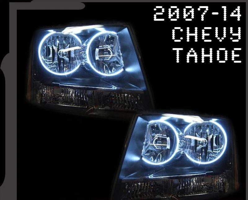 2007-2014 Chevrolet Tahoe Multicolor Halo Kit - RGB Halo Kits Multicolor Flow Series Color Chasing RGBWA LED headlight kit Colorshift Oracle Lighting Trendz OneUpLighting Morimoto theretrofitsource AutoLEDTech Diode Dynamics