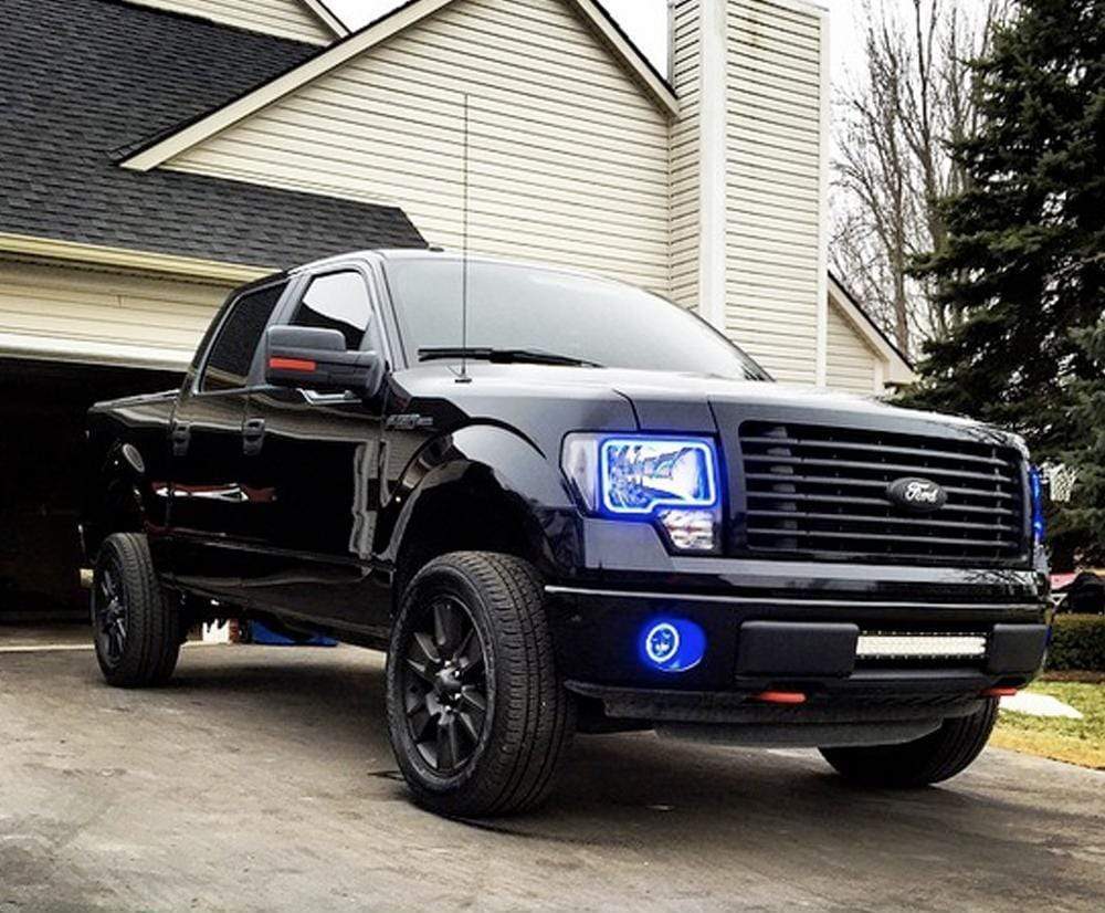 2009-2014 Ford F150 Multicolor Halo Kit - RGB Halo Kits Multicolor Flow Series Color Chasing RGBWA LED headlight kit Colorshift Oracle Lighting Trendz OneUpLighting Morimoto theretrofitsource AutoLEDTech Diode Dynamics