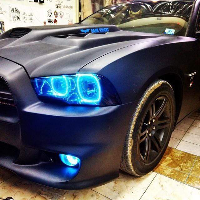 2011-2014 Dodge Charger Multicolor Halo Kit - RGB Halo Kits Multicolor Flow Series Color Chasing RGBWA LED headlight kit Colorshift Oracle Lighting Trendz OneUpLighting Morimoto theretrofitsource AutoLEDTech Diode Dynamics