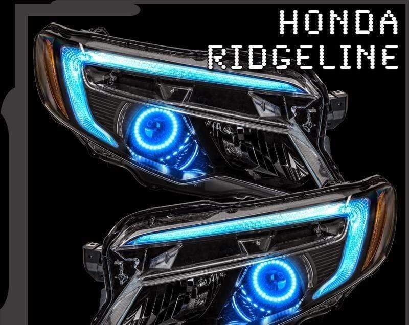 2016-2018 Honda Ridgeline RGBW DRL Boards - RGB Halo Kits Multicolor Flow Series Color Chasing RGBWA LED headlight kit Oracle Lighting Trendz OneUpLighting Morimoto theretrofitsource AutoLEDTech Diode Dynamics