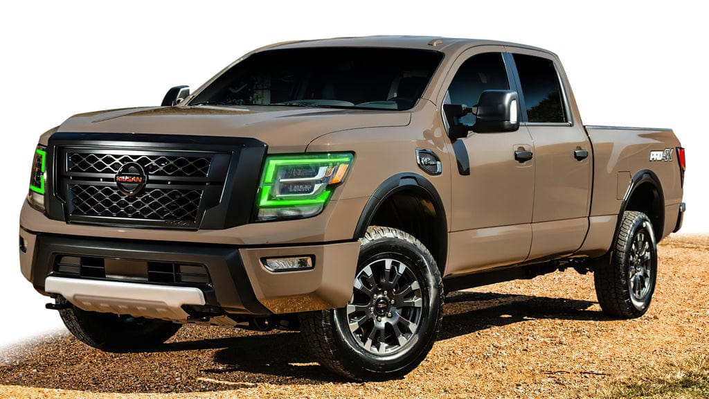 2021-2022 Nissan Titan RGBW DRL Boards - RGB Halo Kits Multicolor Flow Series Color Chasing RGBWA LED headlight kit Colorshift Oracle Lighting Trendz OneUpLighting Morimoto theretrofitsource AutoLEDTech Diode Dynamics