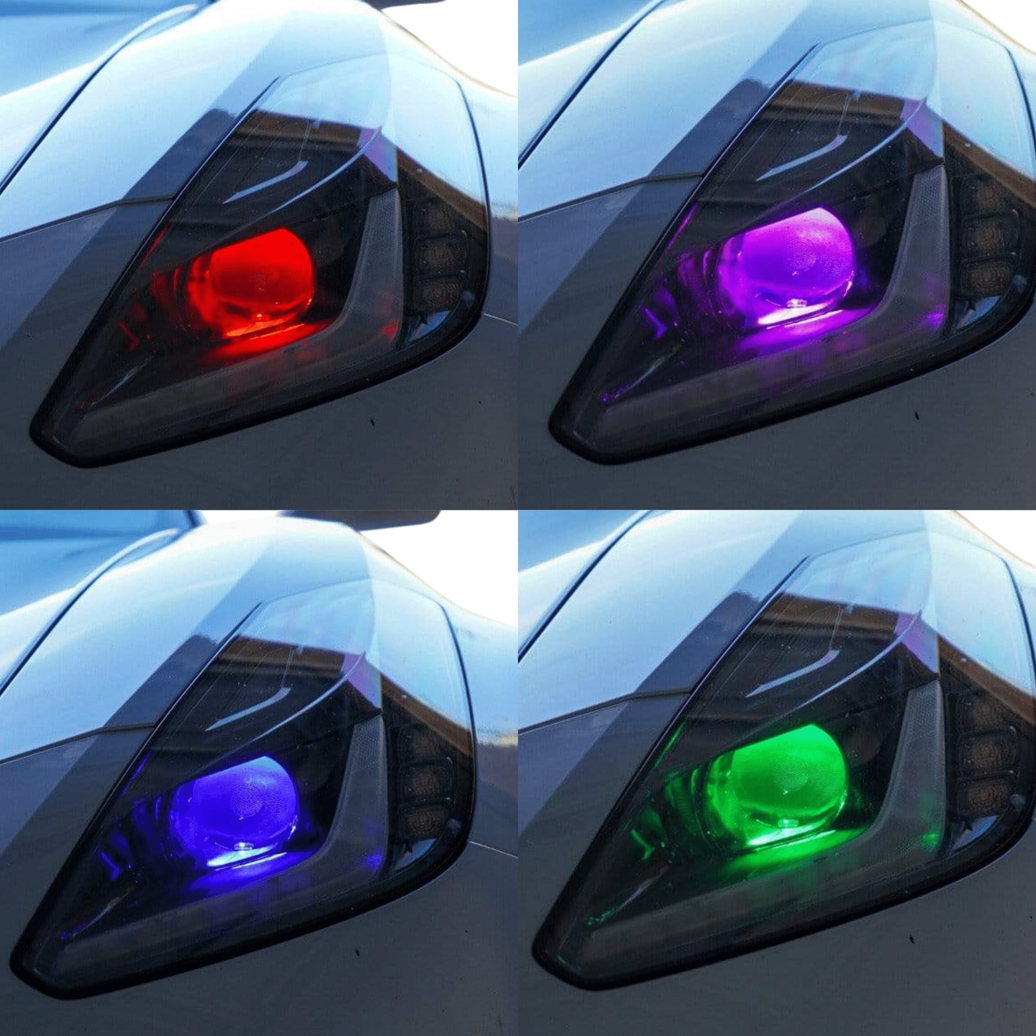 Multicolor Demon Eyes | RGBW - RGB Halo Kits Multicolor Flow Series Color Chasing RGBWA LED headlight kit Oracle Lighting Trendz OneUpLighting Morimoto theretrofitsource AutoLEDTech Diode Dynamics