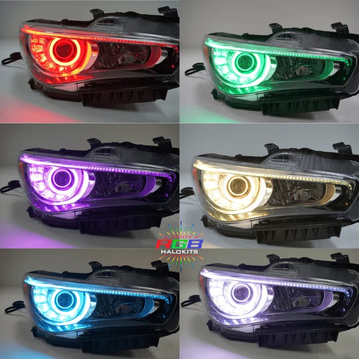 2014-2023 Infiniti Q50 Multicolor DRL Boards - RGB Halo Kits Multicolor Flow Series Color Chasing RGBWA LED headlight kit Oracle Lighting Trendz OneUpLighting Morimoto theretrofitsource AutoLEDTech Diode Dynamics