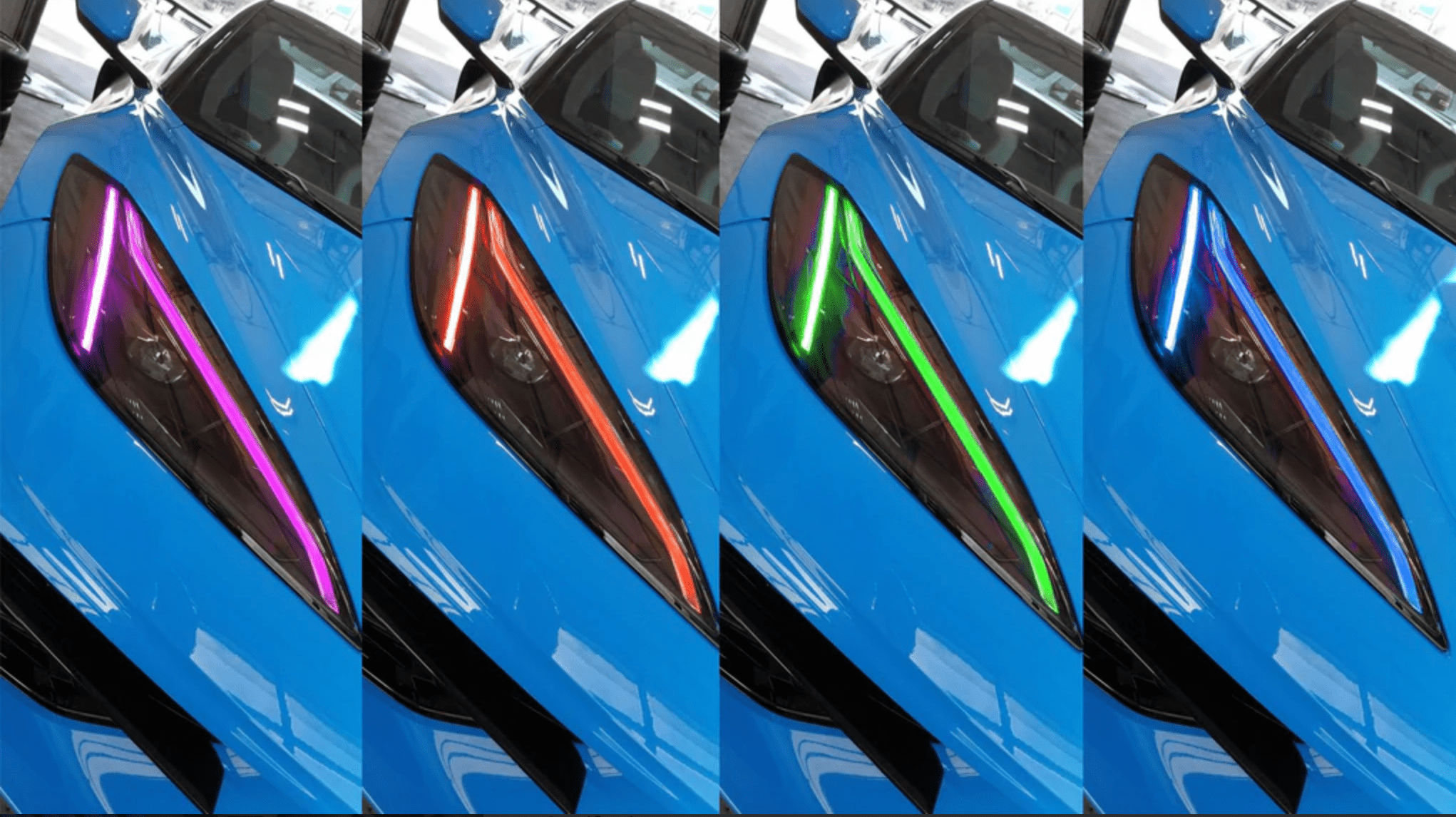 RGB Halo Kits DRL Boards RGB / Bluetooth Controller 2020 Chevrolet C8 Corvette RGB LED Headlight DRL Upgrade