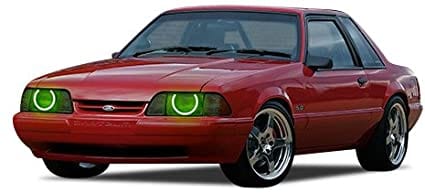 1987-1993 Ford Mustang Multicolor Halo Kit - RGB Halo Kits Multicolor Flow Series Color Chasing RGBWA LED headlight kit Colorshift Oracle Lighting Trendz OneUpLighting Morimoto theretrofitsource AutoLEDTech Diode Dynamics