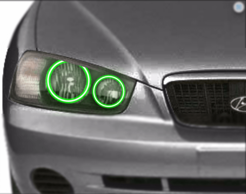 2001-2003 Hyundai Elantra Multicolor Halo Kit - RGB Halo Kits Multicolor Flow Series Color Chasing RGBWA LED headlight kit Oracle Lighting Trendz OneUpLighting Morimoto theretrofitsource AutoLEDTech Diode Dynamics